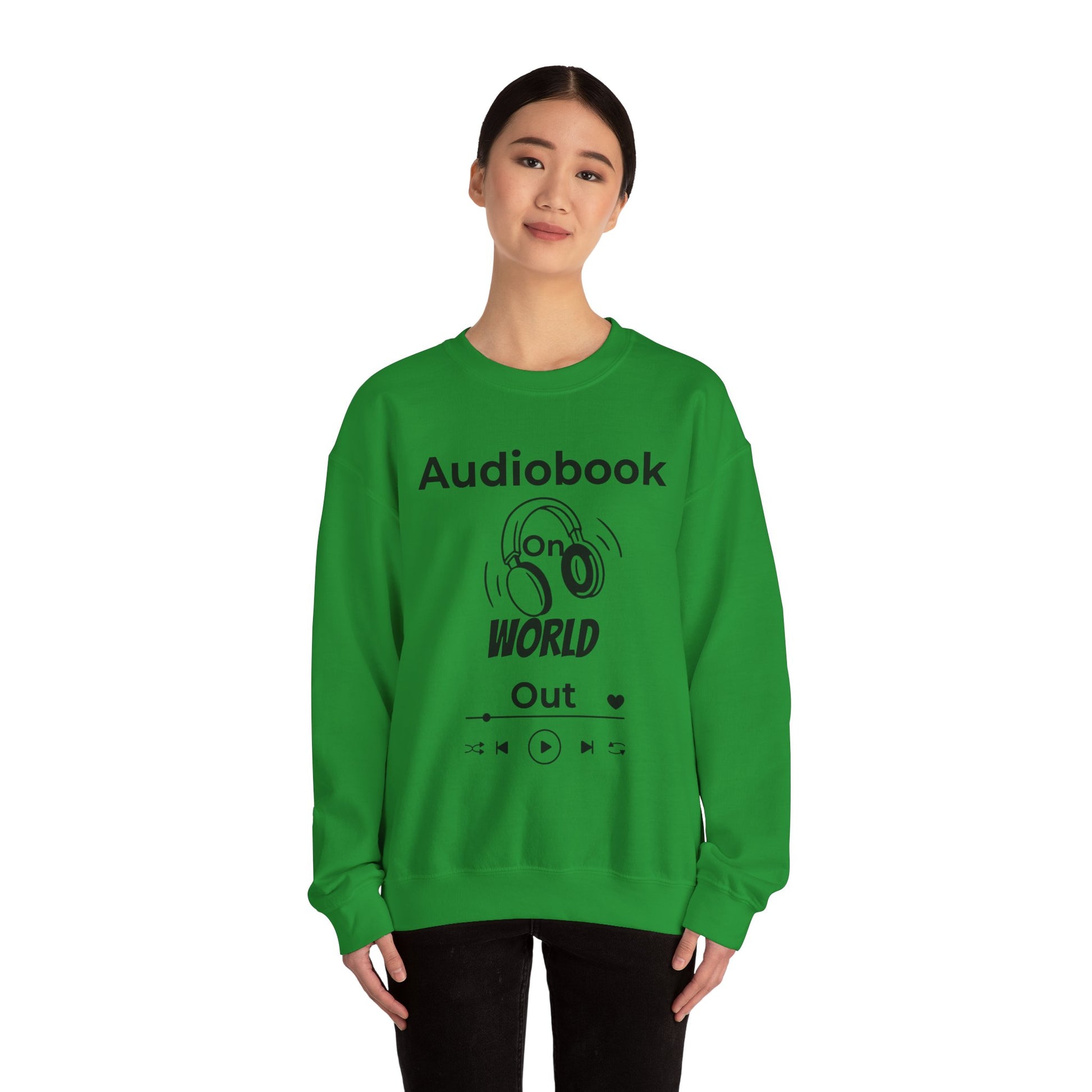 Audiobook Lover's Crewneck Sweatshirt, Cozy Gift for Bookworms, Relaxing Hoodie for Readers, Perfect for Holidays, Unisex Literary Apparel
