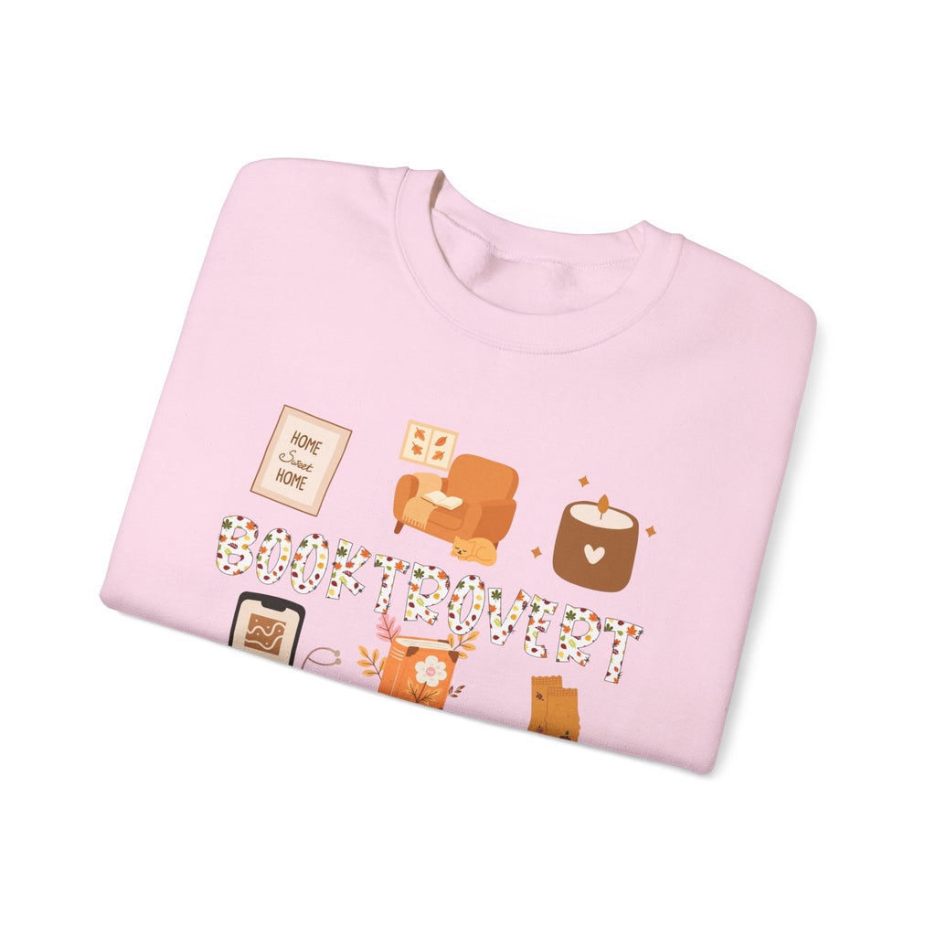 Cozy Booktrovert-Themed Crewneck Sweatshirt - Perfect for Home, Gifts, Birthdays, or Chill Days, Cute & Comfy!