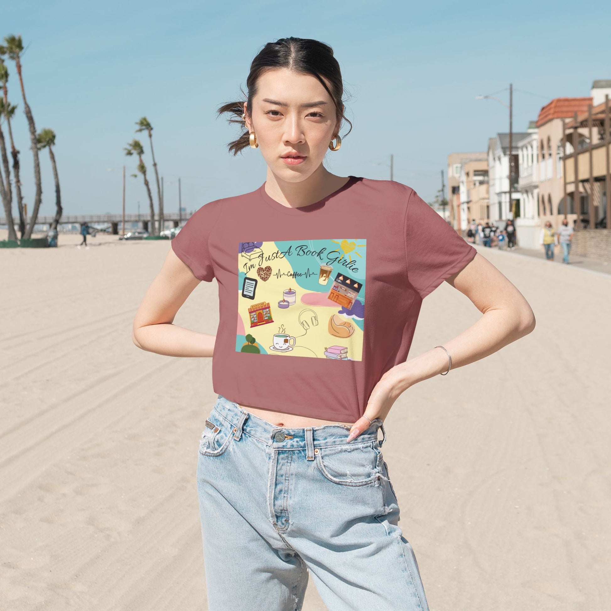 Flowy Cropped Tee Book Girlie Shirt