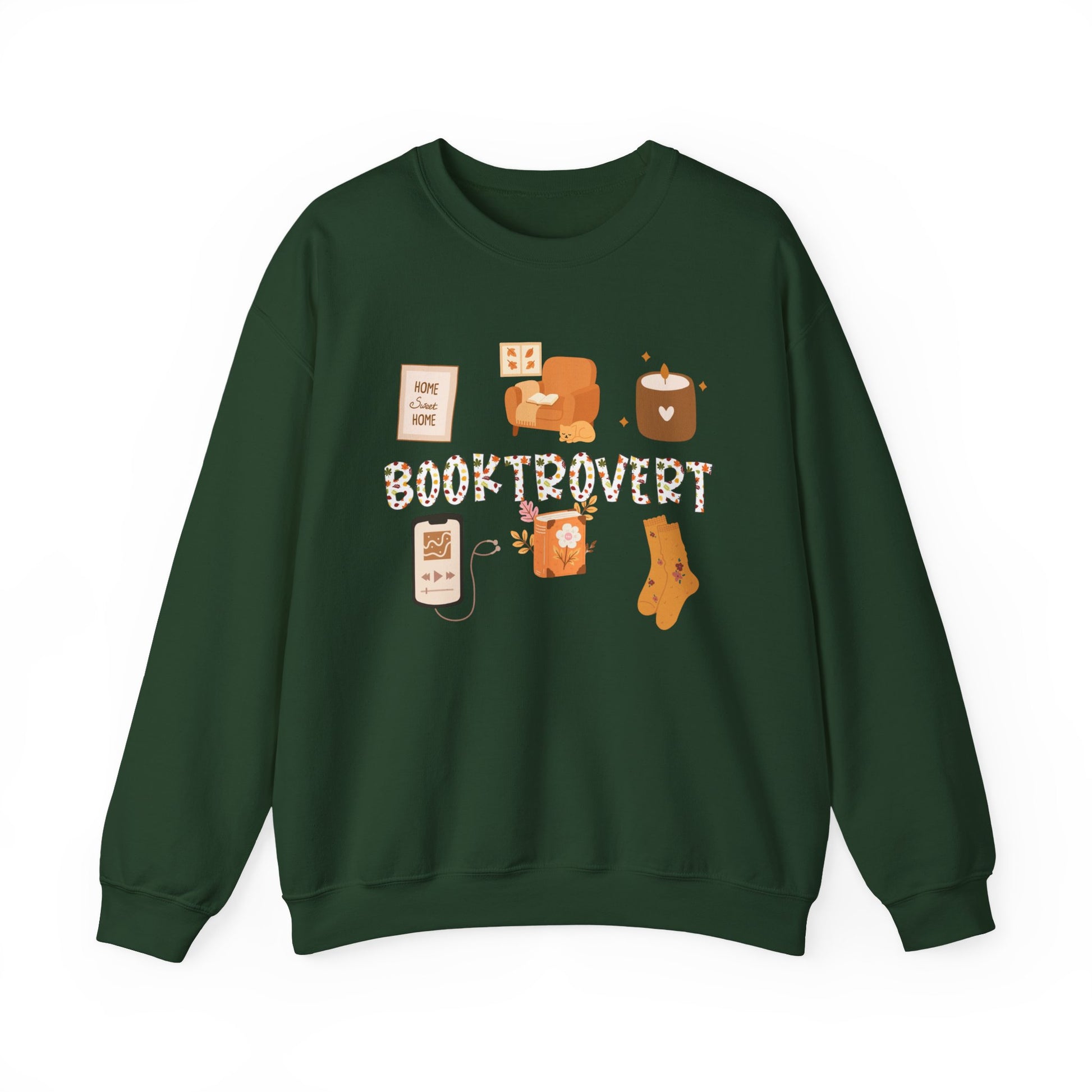 Cozy Booktrovert-Themed Crewneck Sweatshirt - Perfect for Home, Gifts, Birthdays, or Chill Days, Cute & Comfy!