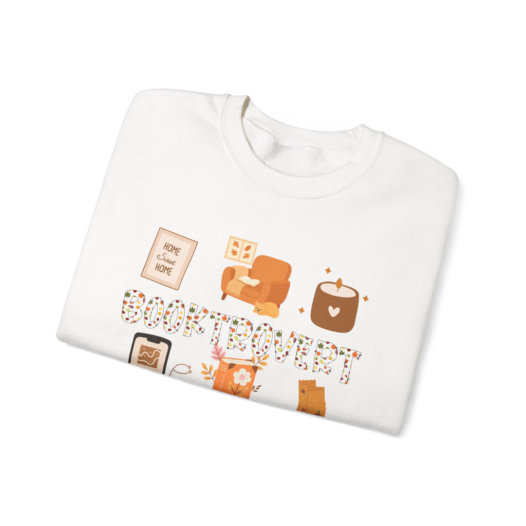 Cozy Booktrovert-Themed Crewneck Sweatshirt - Perfect for Home, Gifts, Birthdays, or Chill Days, Cute & Comfy!