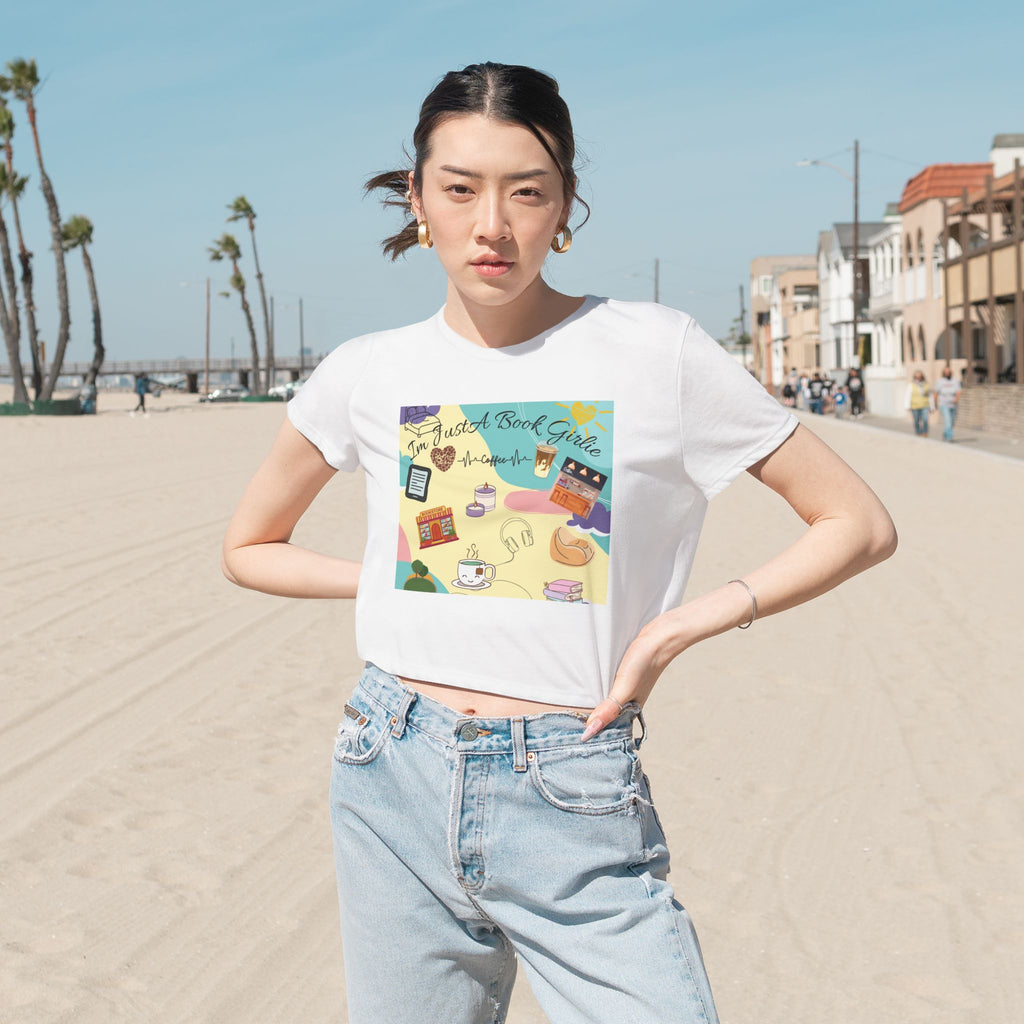 Flowy Cropped Tee Book Girlie Shirt