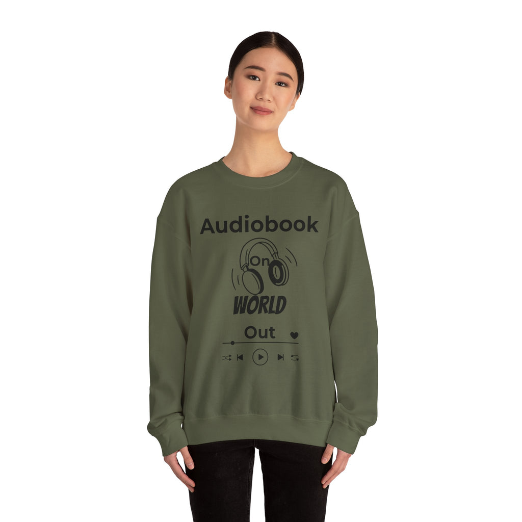 Audiobook Lover's Crewneck Sweatshirt, Cozy Gift for Bookworms, Relaxing Hoodie for Readers, Perfect for Holidays, Unisex Literary Apparel