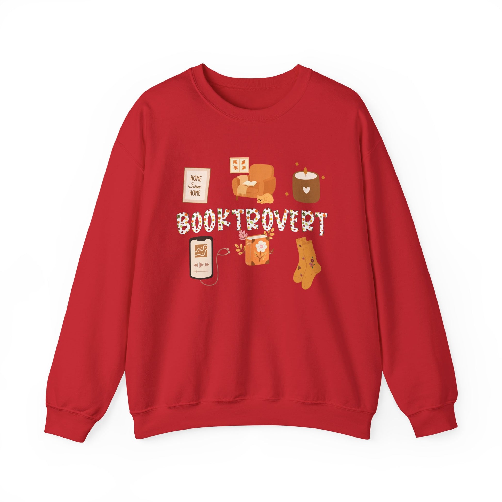 Cozy Booktrovert-Themed Crewneck Sweatshirt - Perfect for Home, Gifts, Birthdays, or Chill Days, Cute & Comfy!