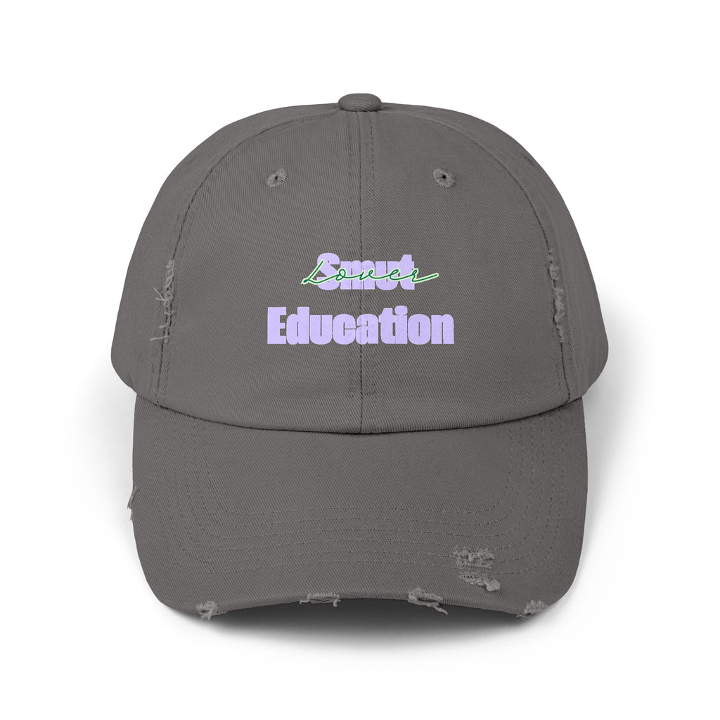 Pastel 'Smut Education Lover' Distressed Cap — Vintage Style Baseball Hat