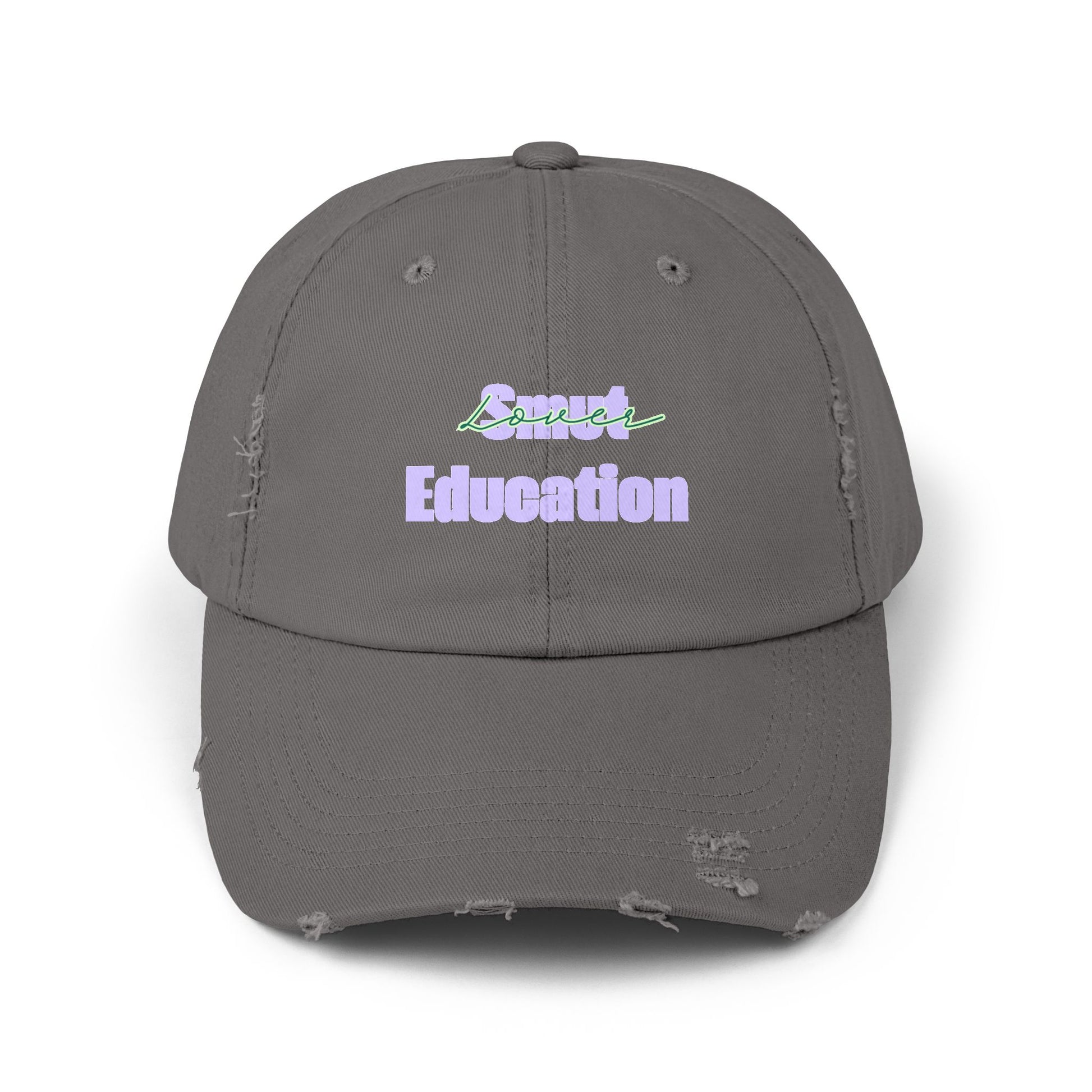 Pastel 'Smut Education Lover' Distressed Cap — Vintage Style Baseball Hat