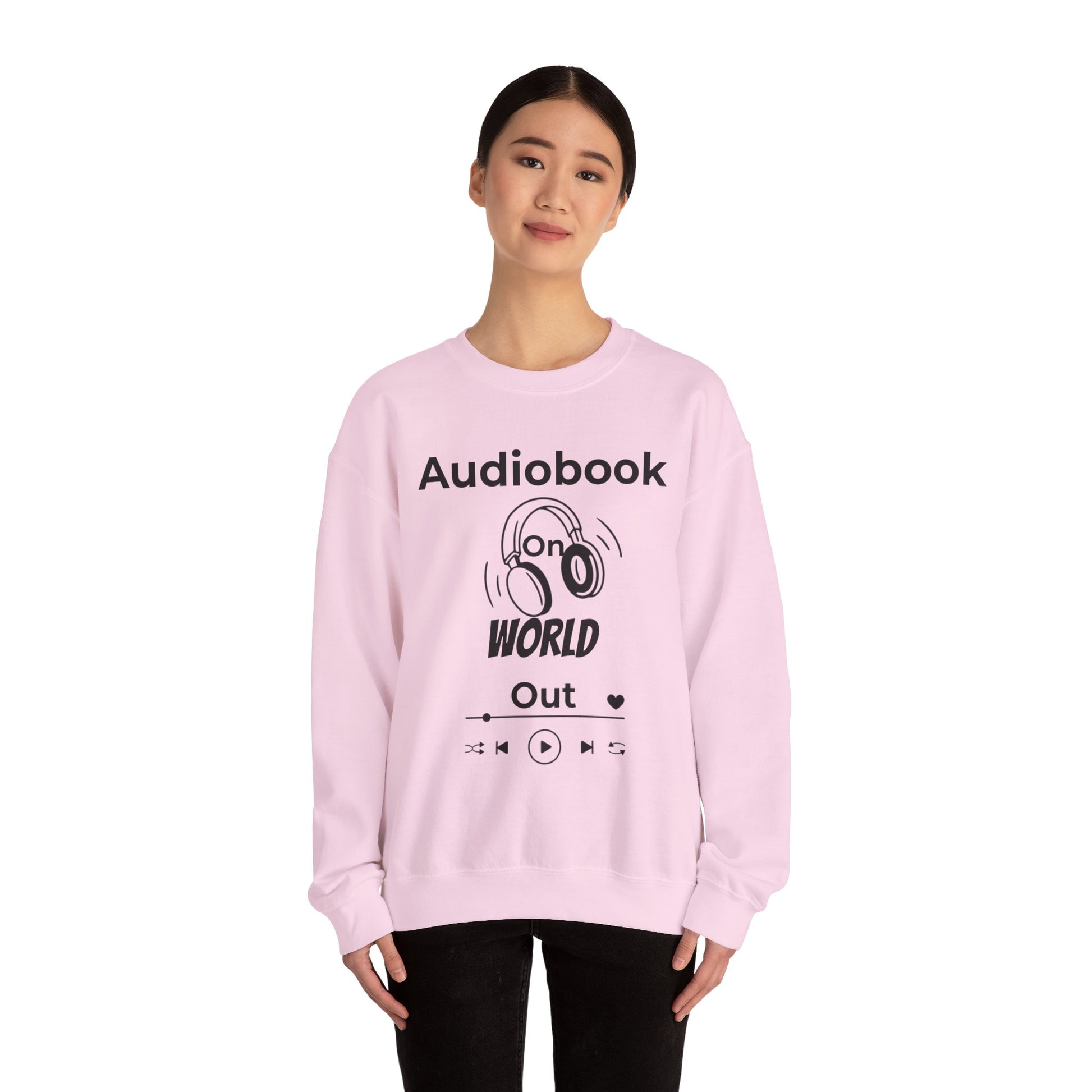 Audiobook Lover's Crewneck Sweatshirt, Cozy Gift for Bookworms, Relaxing Hoodie for Readers, Perfect for Holidays, Unisex Literary Apparel