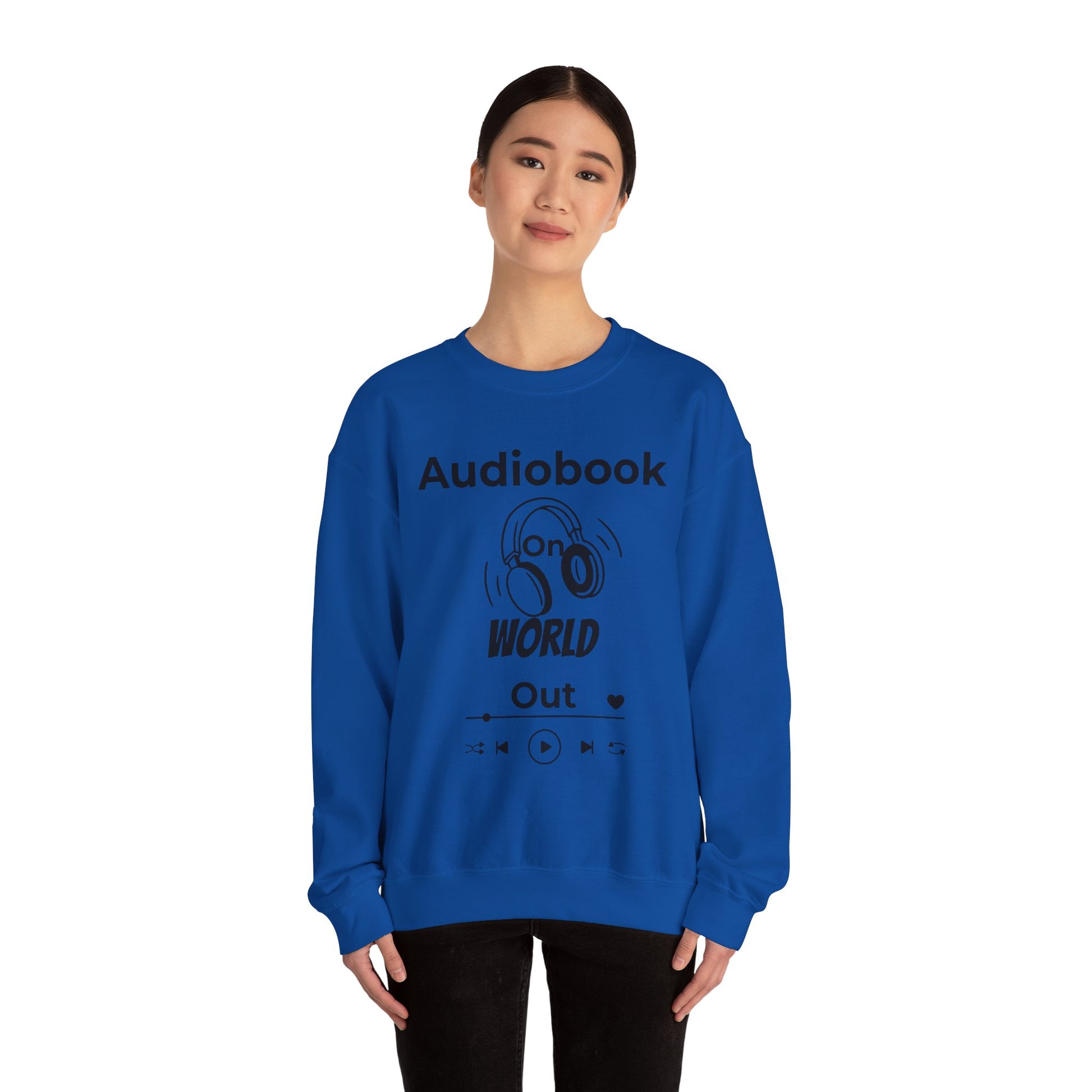 Audiobook Lover's Crewneck Sweatshirt, Cozy Gift for Bookworms, Relaxing Hoodie for Readers, Perfect for Holidays, Unisex Literary Apparel