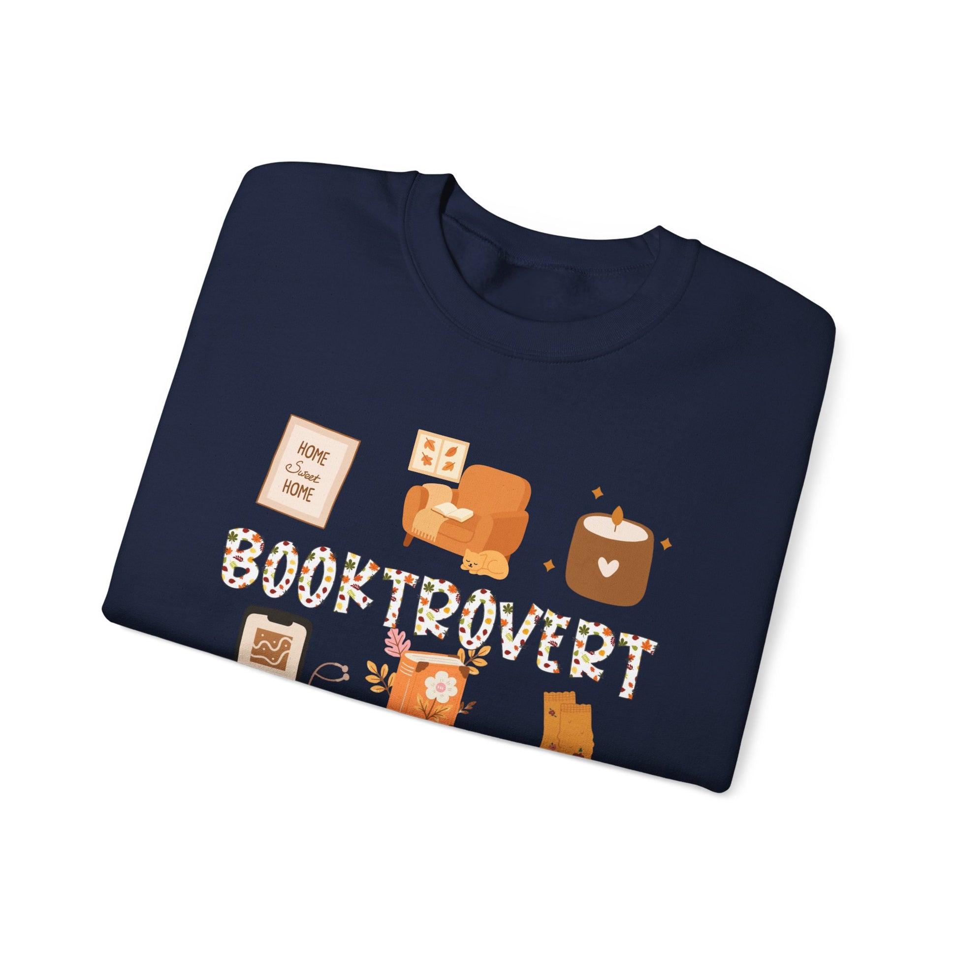 Cozy Booktrovert-Themed Crewneck Sweatshirt - Perfect for Home, Gifts, Birthdays, or Chill Days, Cute & Comfy!