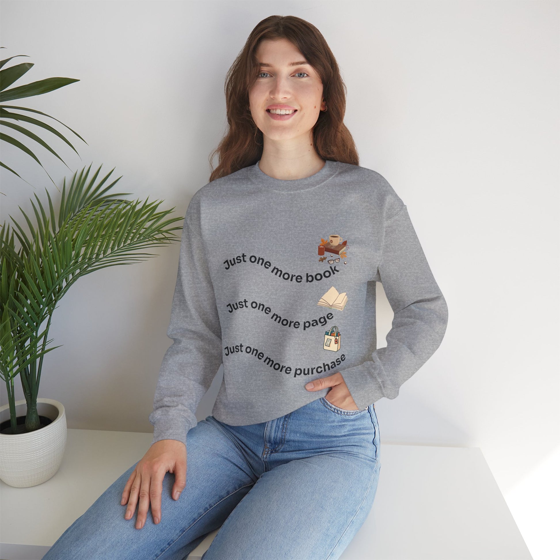 Reading Lover's Crewneck Sweatshirt, Cozy Literary Gift, Bookworm Apparel, Gift for Book Lovers, Cute Sweatshirt for Holidays, Just [...]