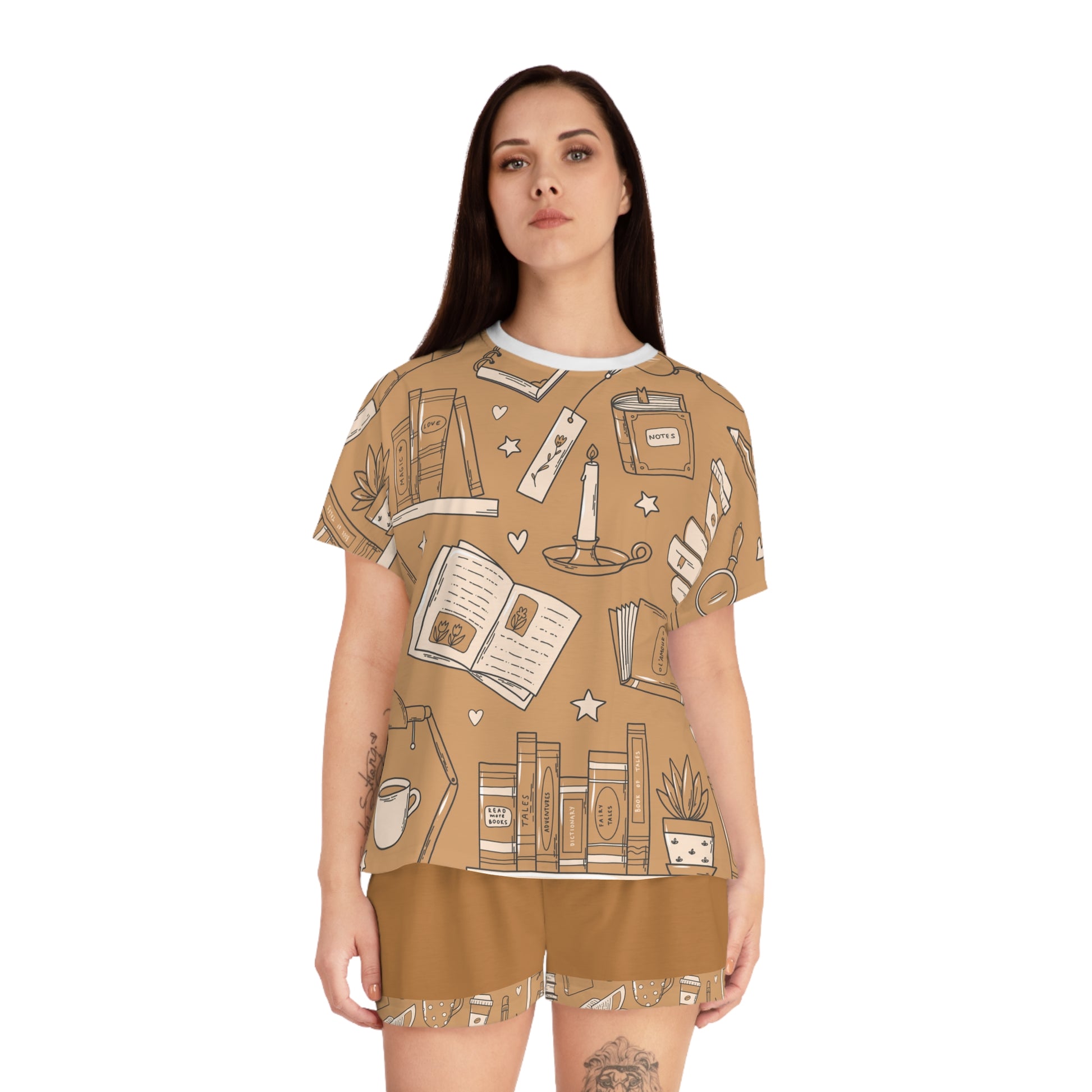 Women's Bookshelf Pajama Short Set