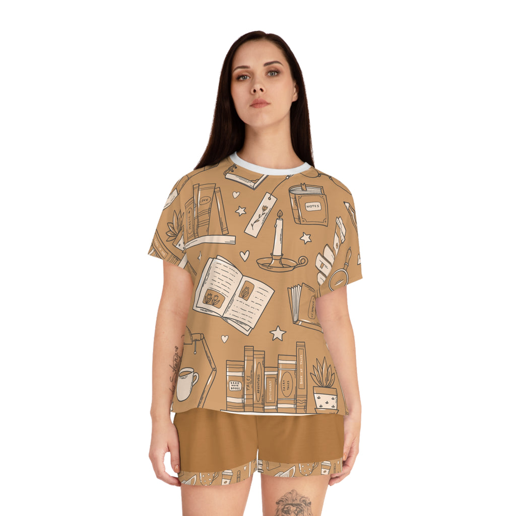 Women's Bookshelf Pajama Short Set