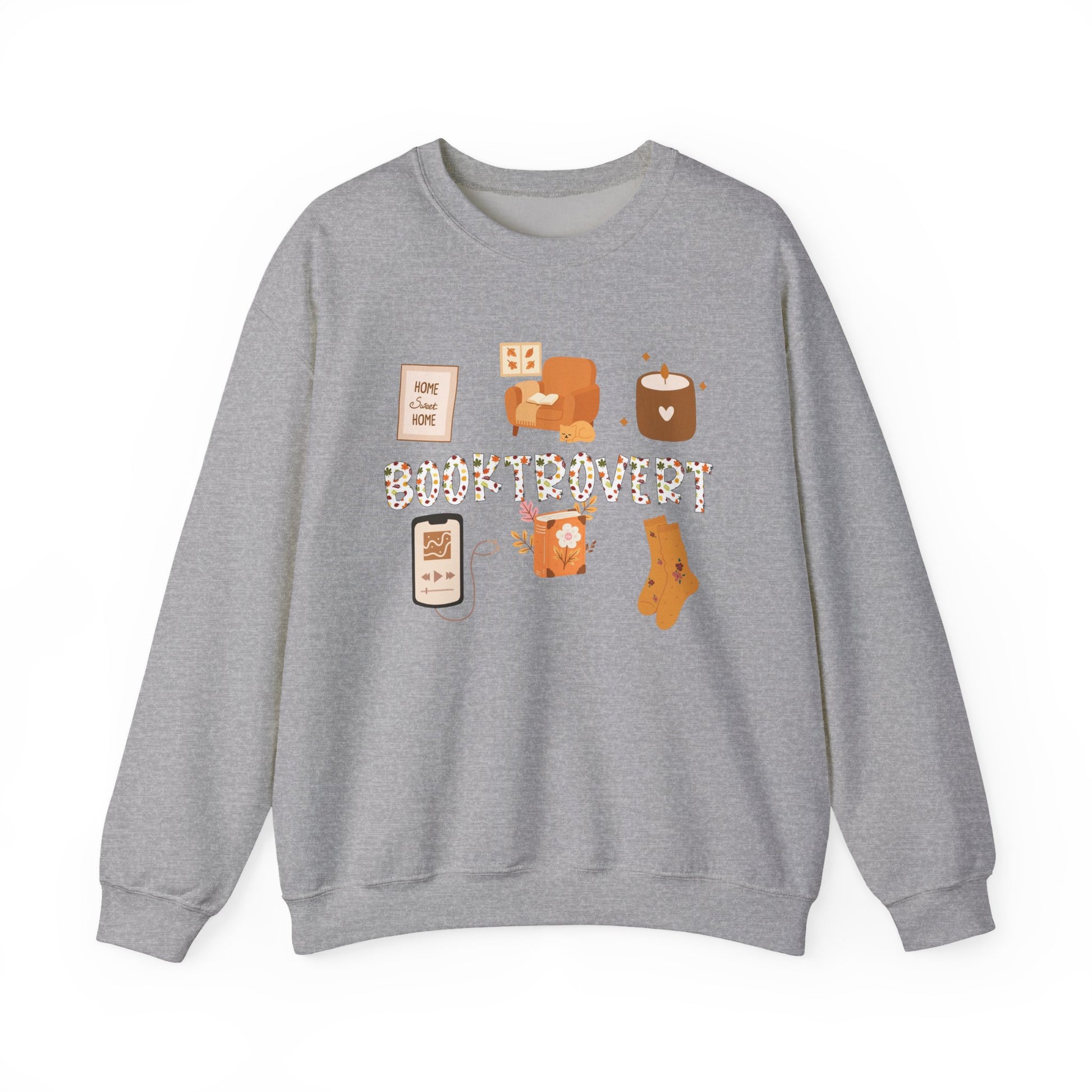 Cozy Booktrovert-Themed Crewneck Sweatshirt - Perfect for Home, Gifts, Birthdays, or Chill Days, Cute & Comfy!