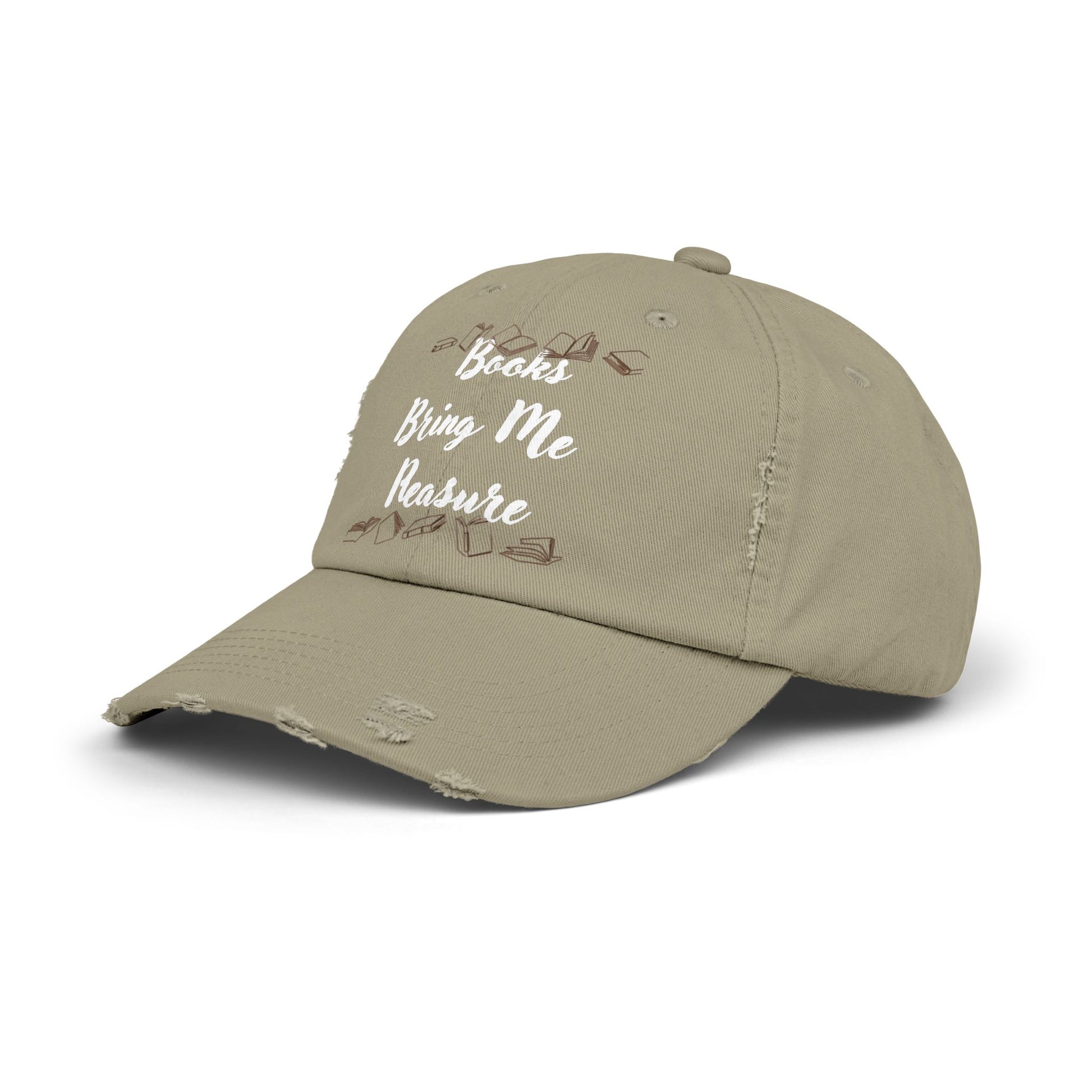 Books Bring Me Pleasure Distressed Cap — Reading Lover Baseball Hat