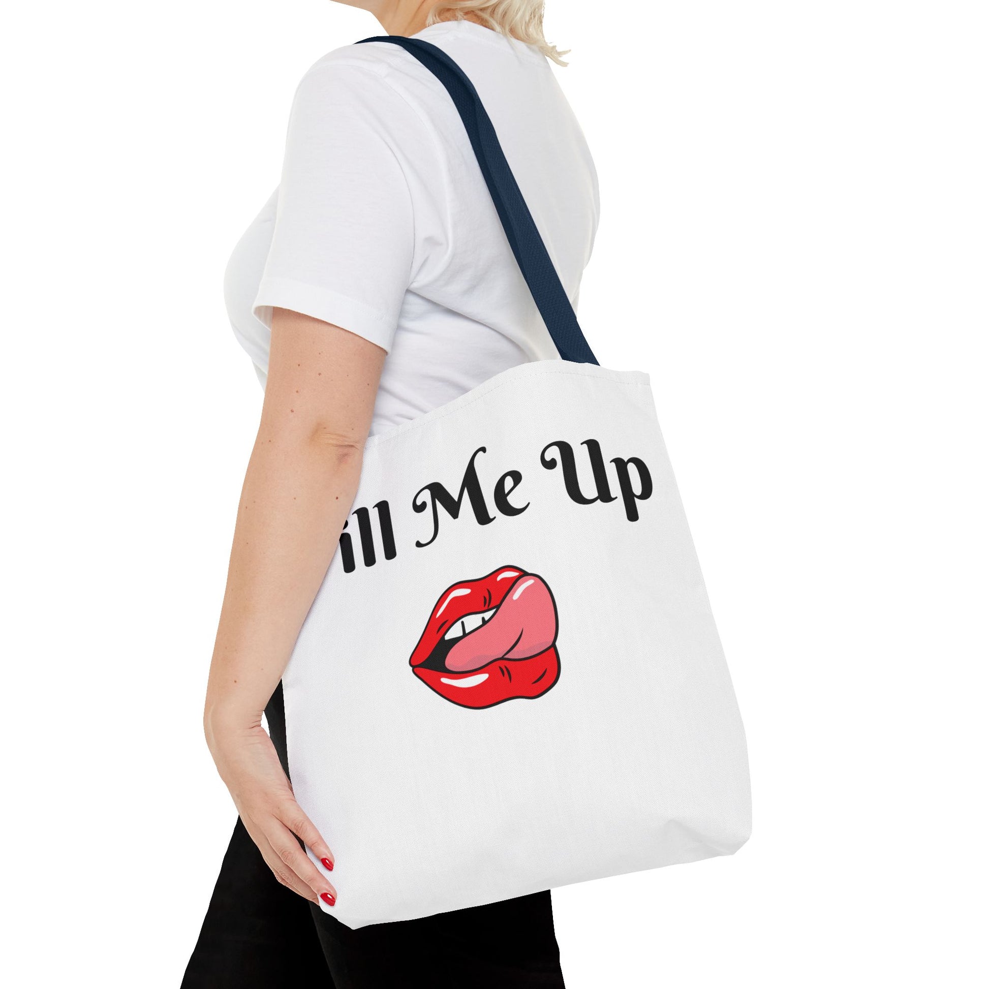 Whimsical Tote Bag Fill Me Up, Books Lover Gift, Cute Canvas Tote
