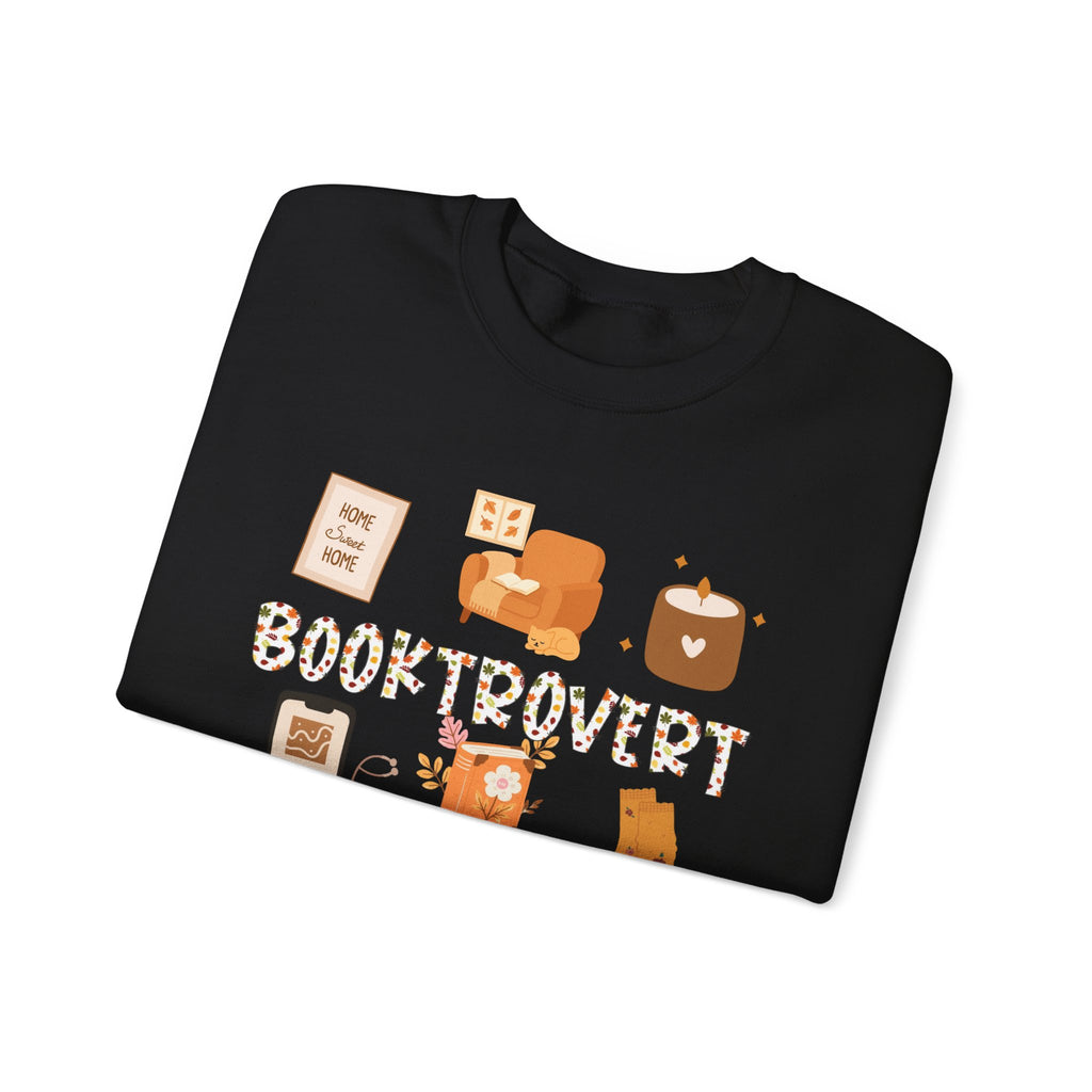 Cozy Booktrovert-Themed Crewneck Sweatshirt - Perfect for Home, Gifts, Birthdays, or Chill Days, Cute & Comfy!