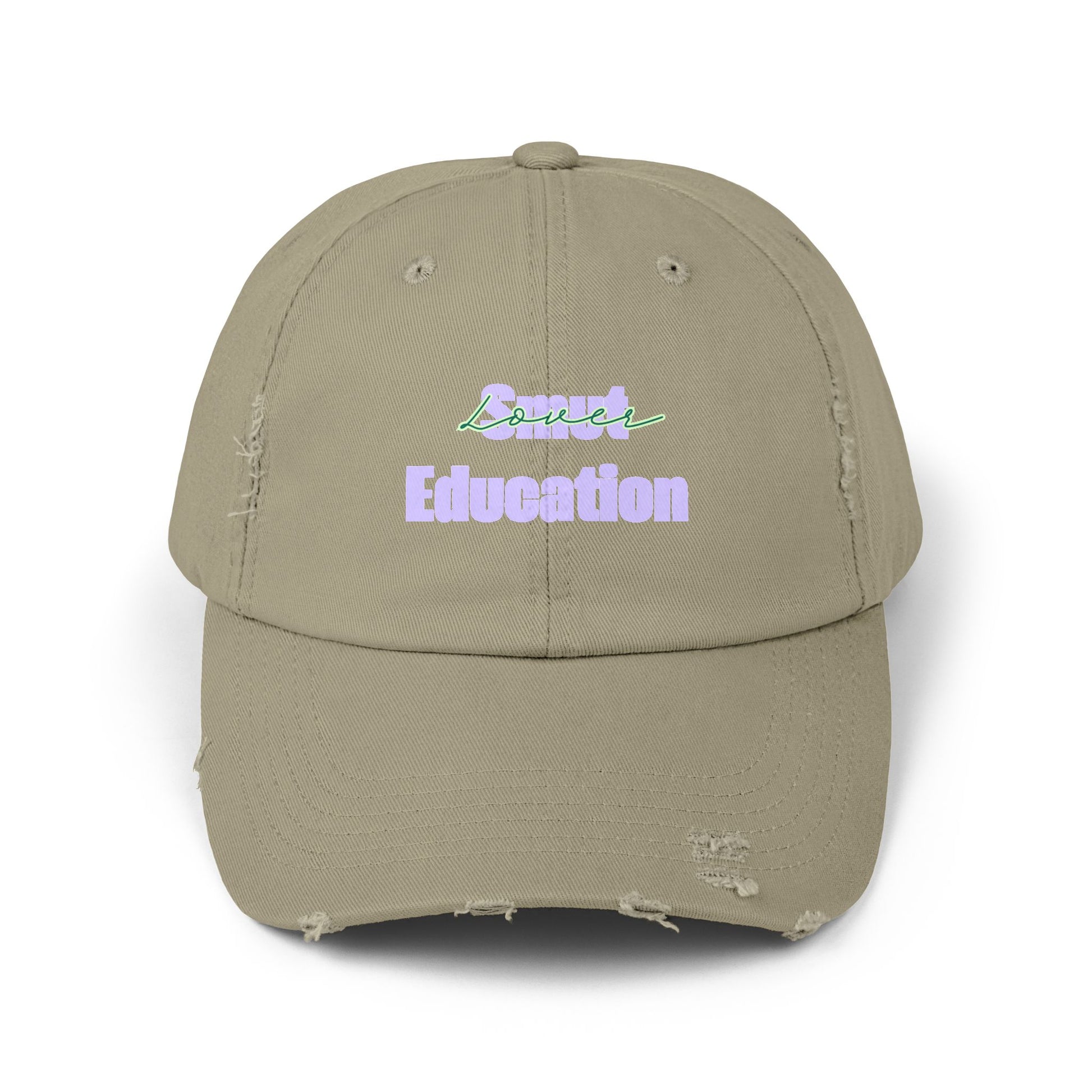 Pastel 'Smut Education Lover' Distressed Cap — Vintage Style Baseball Hat