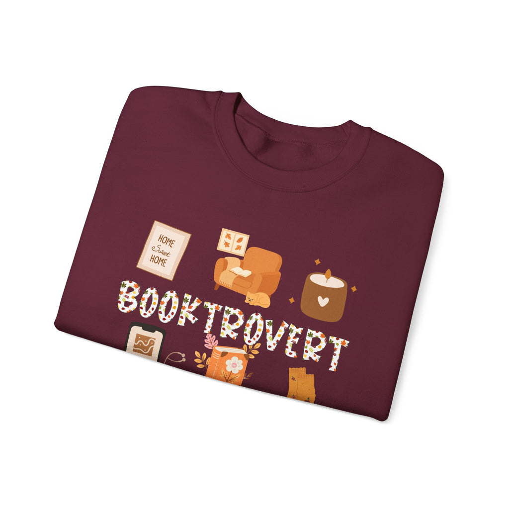 Cozy Booktrovert-Themed Crewneck Sweatshirt - Perfect for Home, Gifts, Birthdays, or Chill Days, Cute & Comfy!