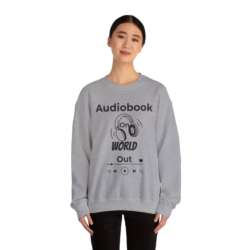 Audiobook Lover's Crewneck Sweatshirt, Cozy Gift for Bookworms, Relaxing Hoodie for Readers, Perfect for Holidays, Unisex Literary Apparel
