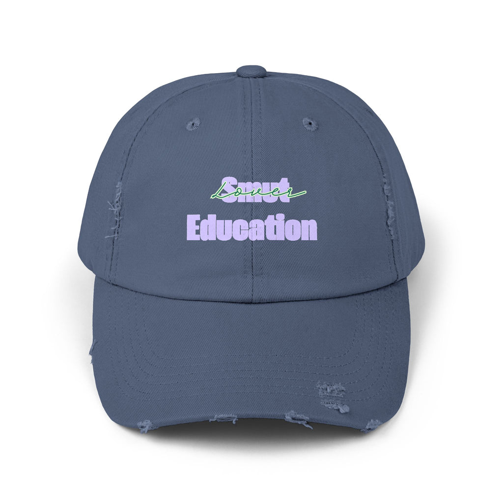 Pastel 'Smut Education Lover' Distressed Cap — Vintage Style Baseball Hat