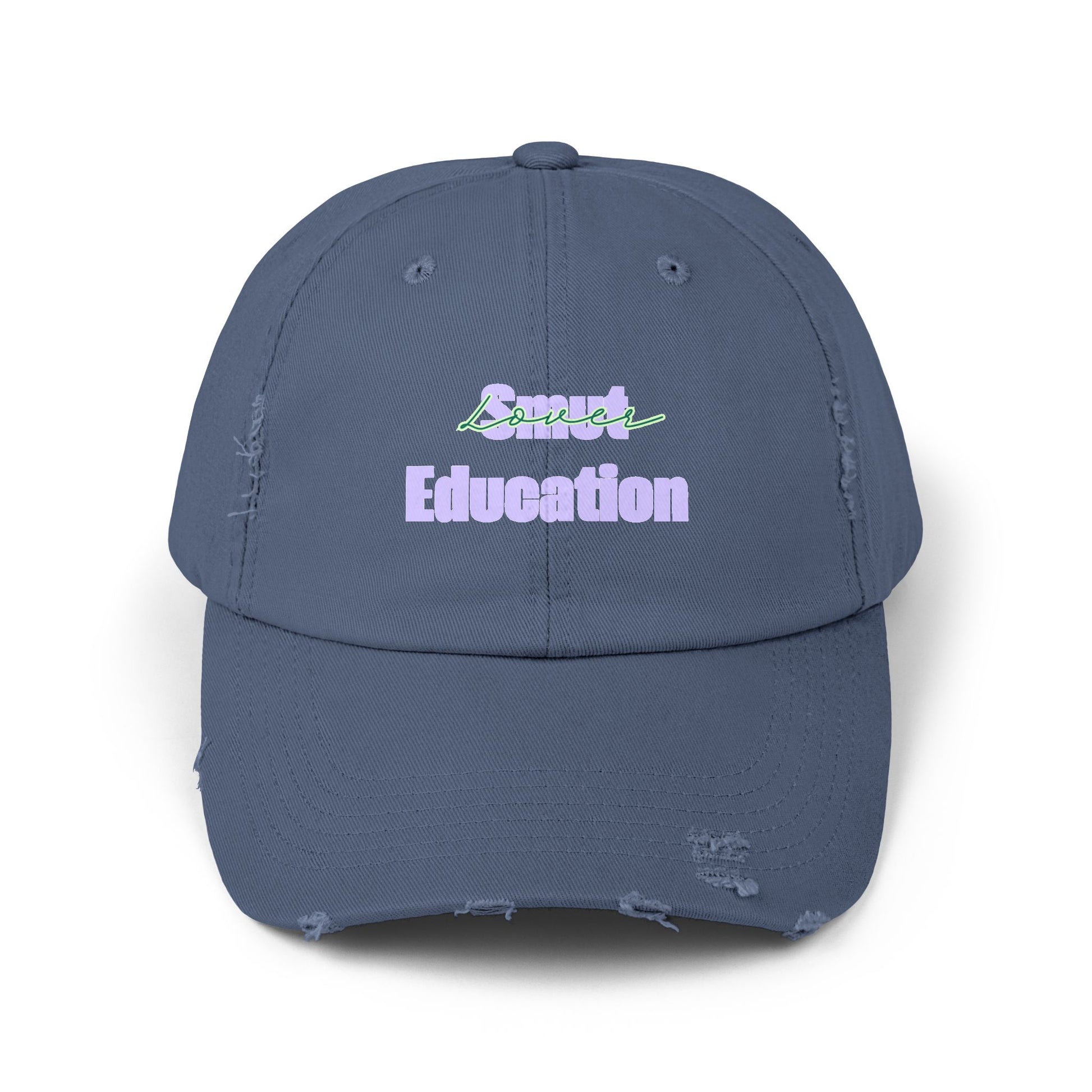 Pastel 'Smut Education Lover' Distressed Cap — Vintage Style Baseball Hat
