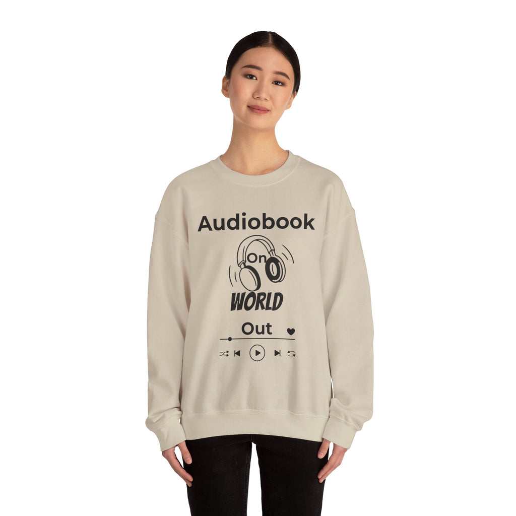 Audiobook Lover's Crewneck Sweatshirt, Cozy Gift for Bookworms, Relaxing Hoodie for Readers, Perfect for Holidays, Unisex Literary Apparel