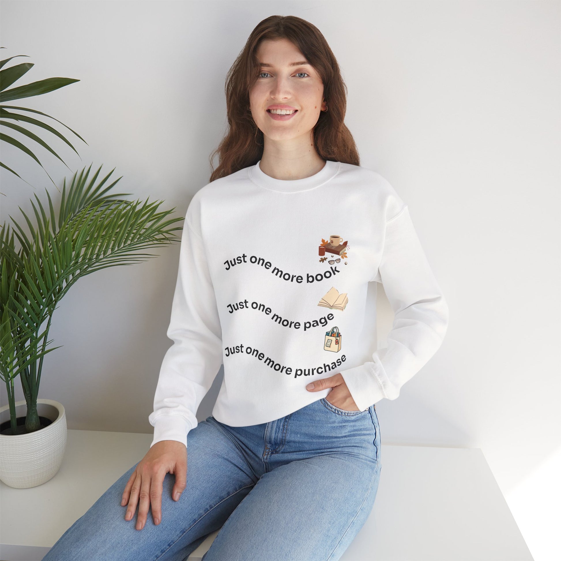 Reading Lover's Crewneck Sweatshirt, Cozy Literary Gift, Bookworm Apparel, Gift for Book Lovers, Cute Sweatshirt for Holidays, Just [...]