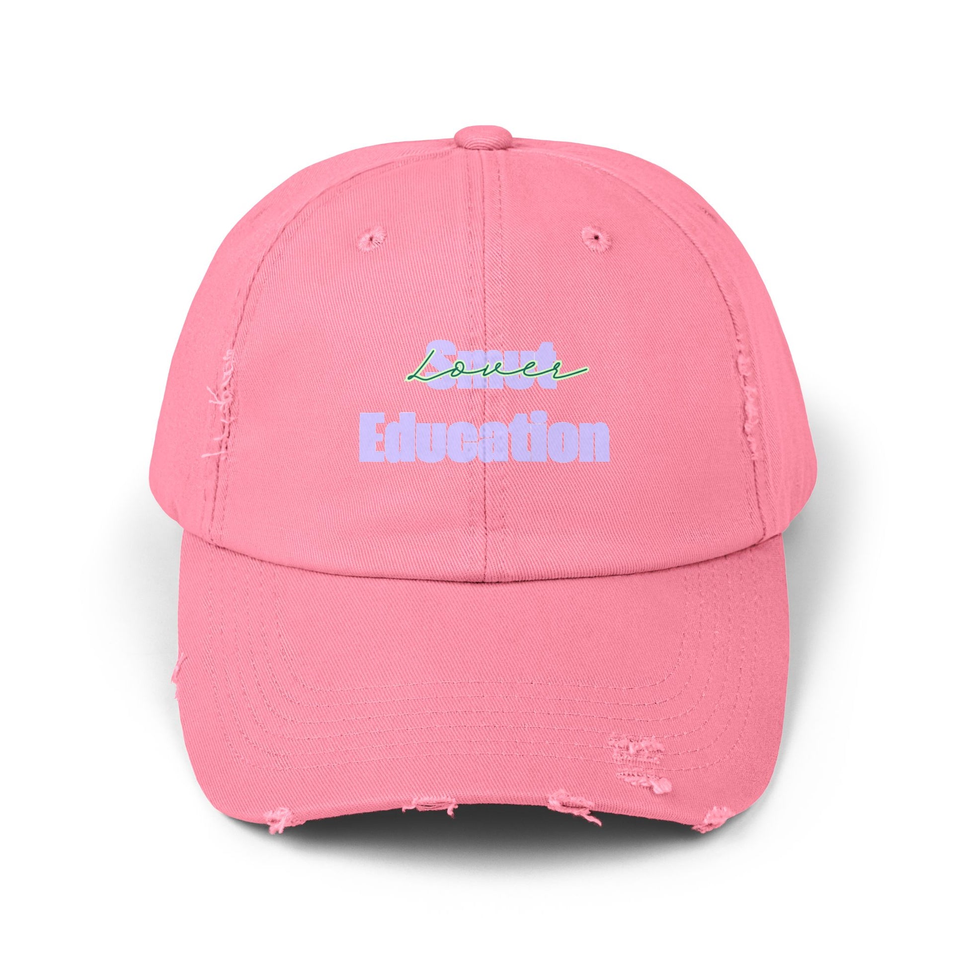 Pastel 'Smut Education Lover' Distressed Cap — Vintage Style Baseball Hat
