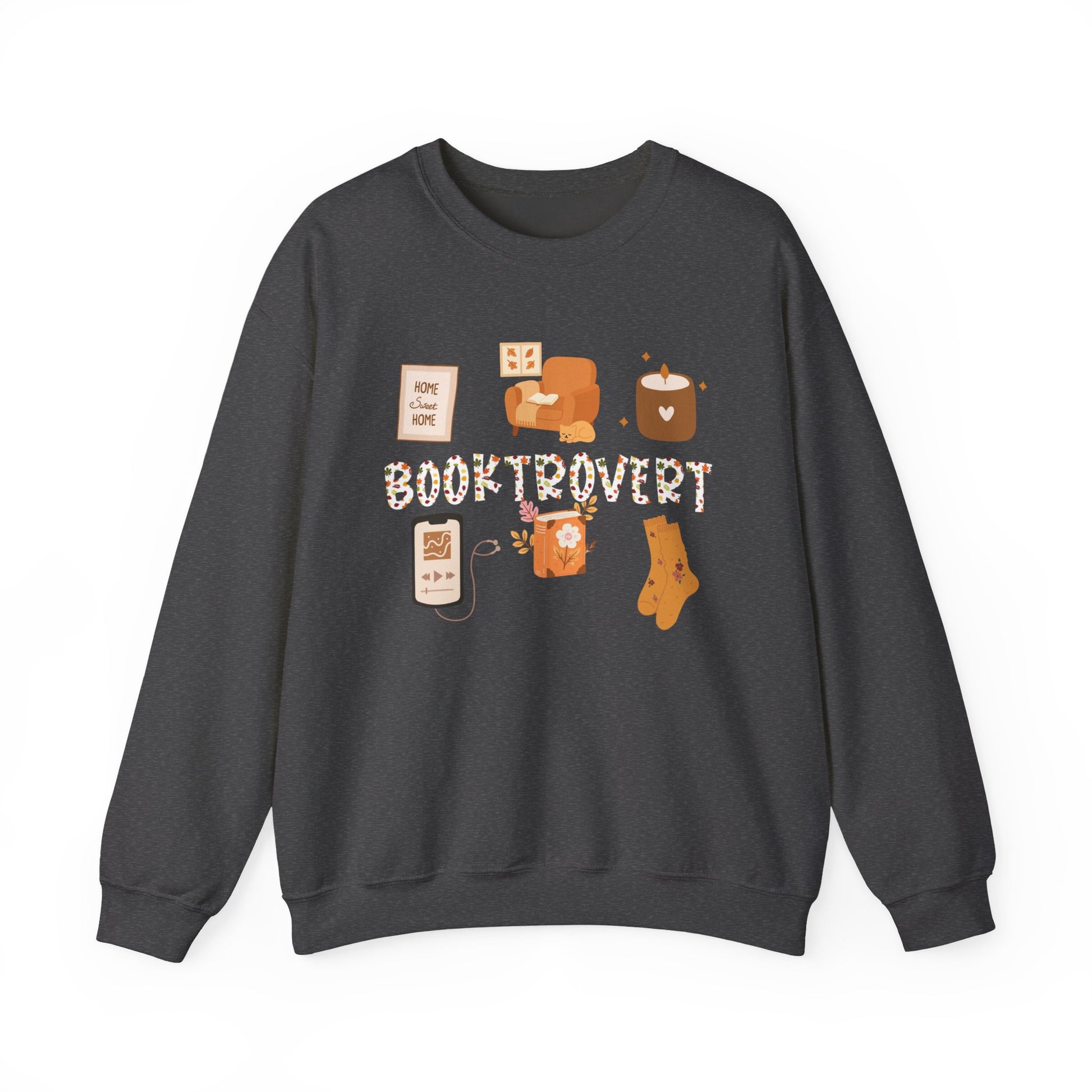 Cozy Booktrovert-Themed Crewneck Sweatshirt - Perfect for Home, Gifts, Birthdays, or Chill Days, Cute & Comfy!