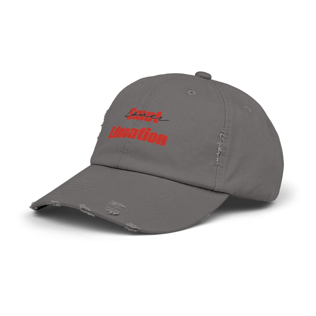 Black & Red 'Smut Education Lover' Distressed Cap — Vintage Style Baseball Hat