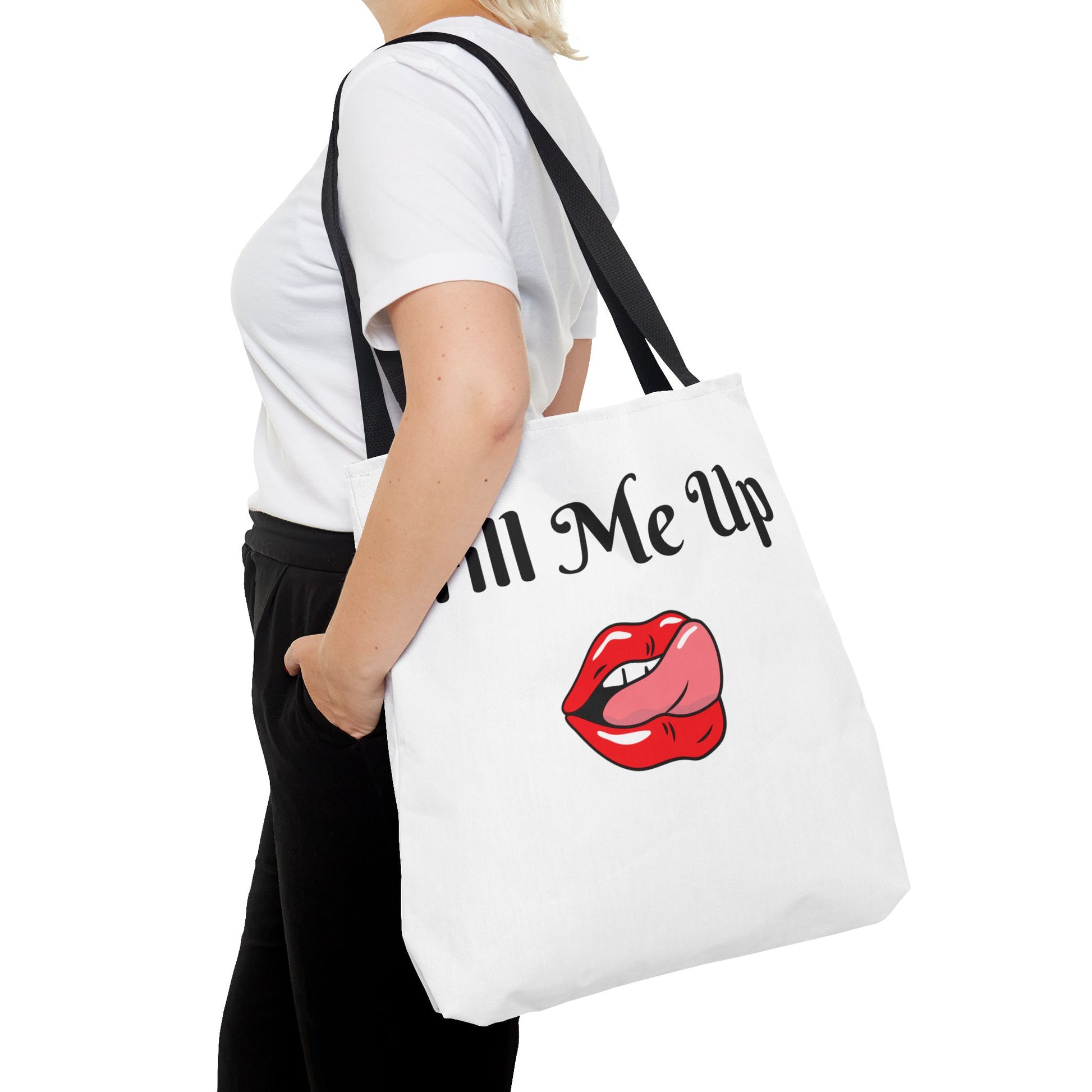 Whimsical Tote Bag Fill Me Up, Books Lover Gift, Cute Canvas Tote