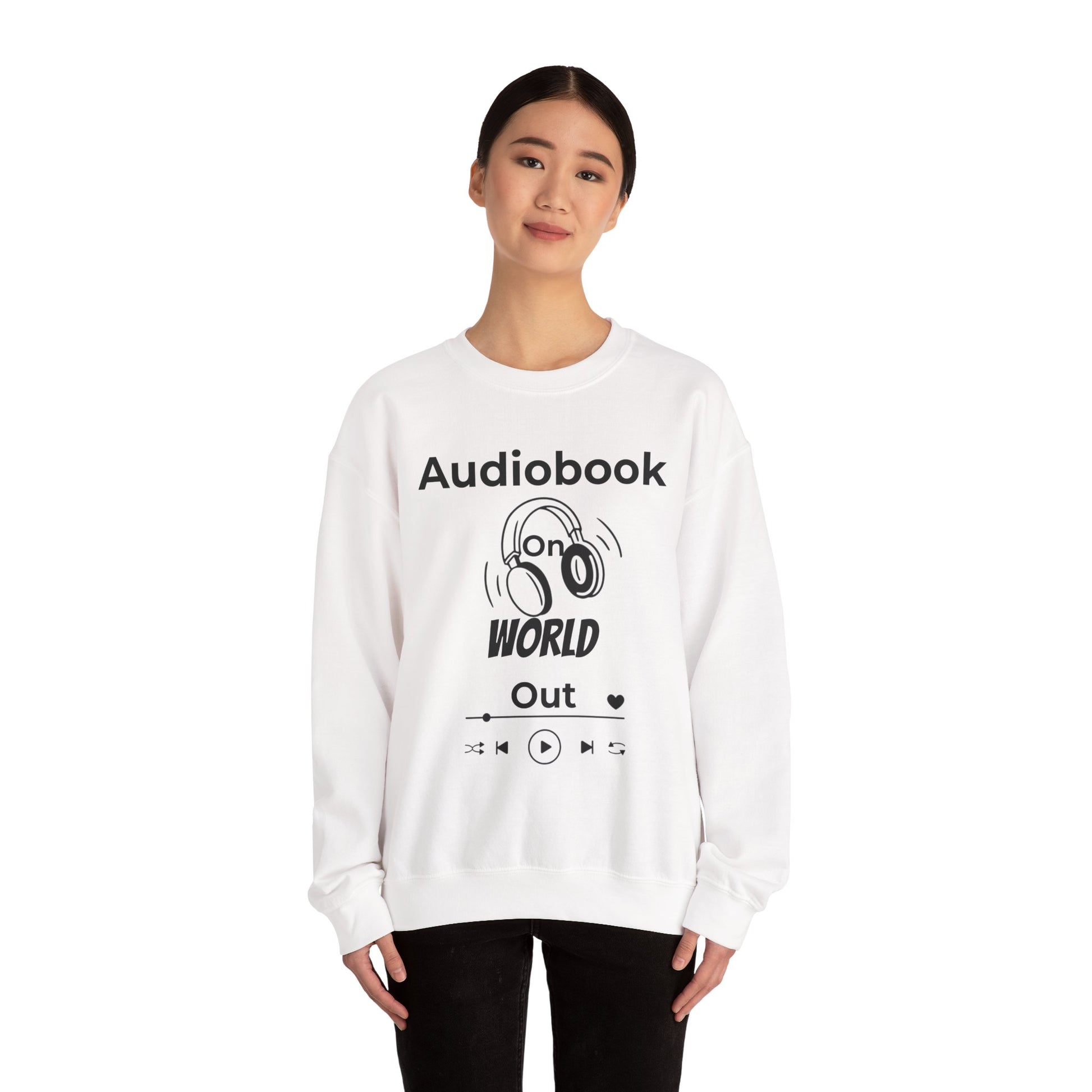 Audiobook Lover's Crewneck Sweatshirt, Cozy Gift for Bookworms, Relaxing Hoodie for Readers, Perfect for Holidays, Unisex Literary Apparel