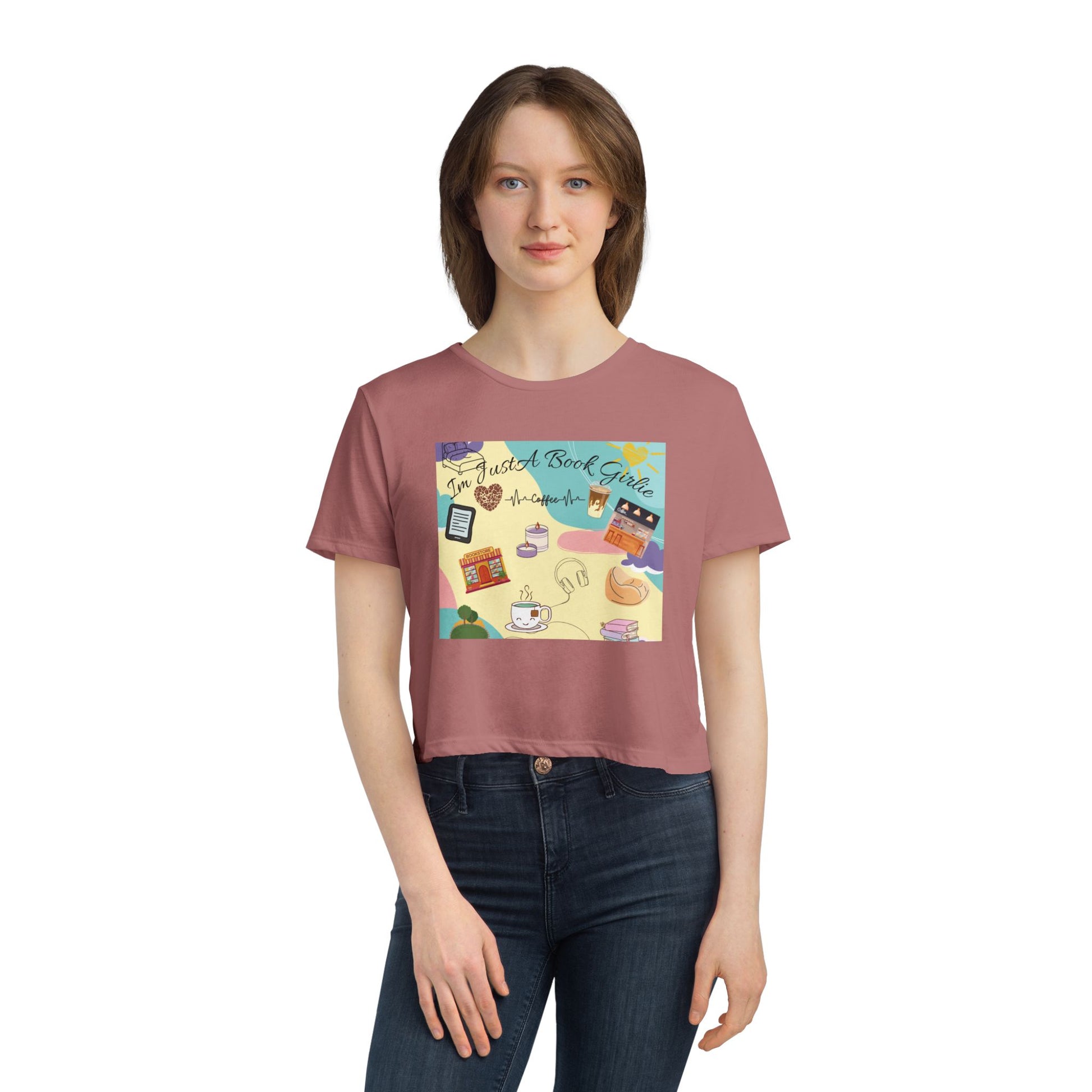 Flowy Cropped Tee Book Girlie Shirt