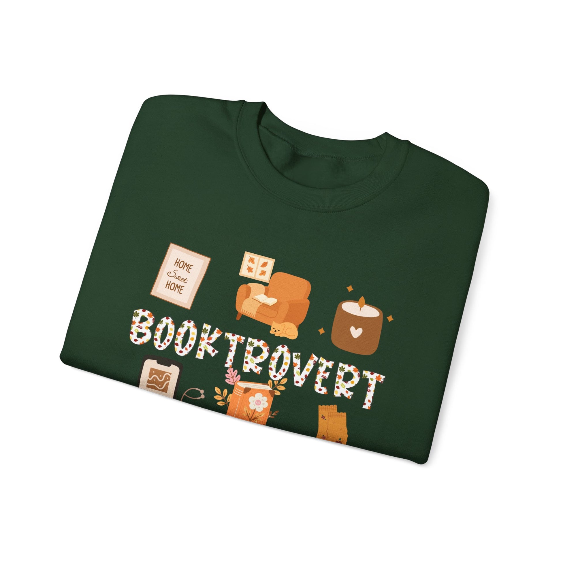 Cozy Booktrovert-Themed Crewneck Sweatshirt - Perfect for Home, Gifts, Birthdays, or Chill Days, Cute & Comfy!