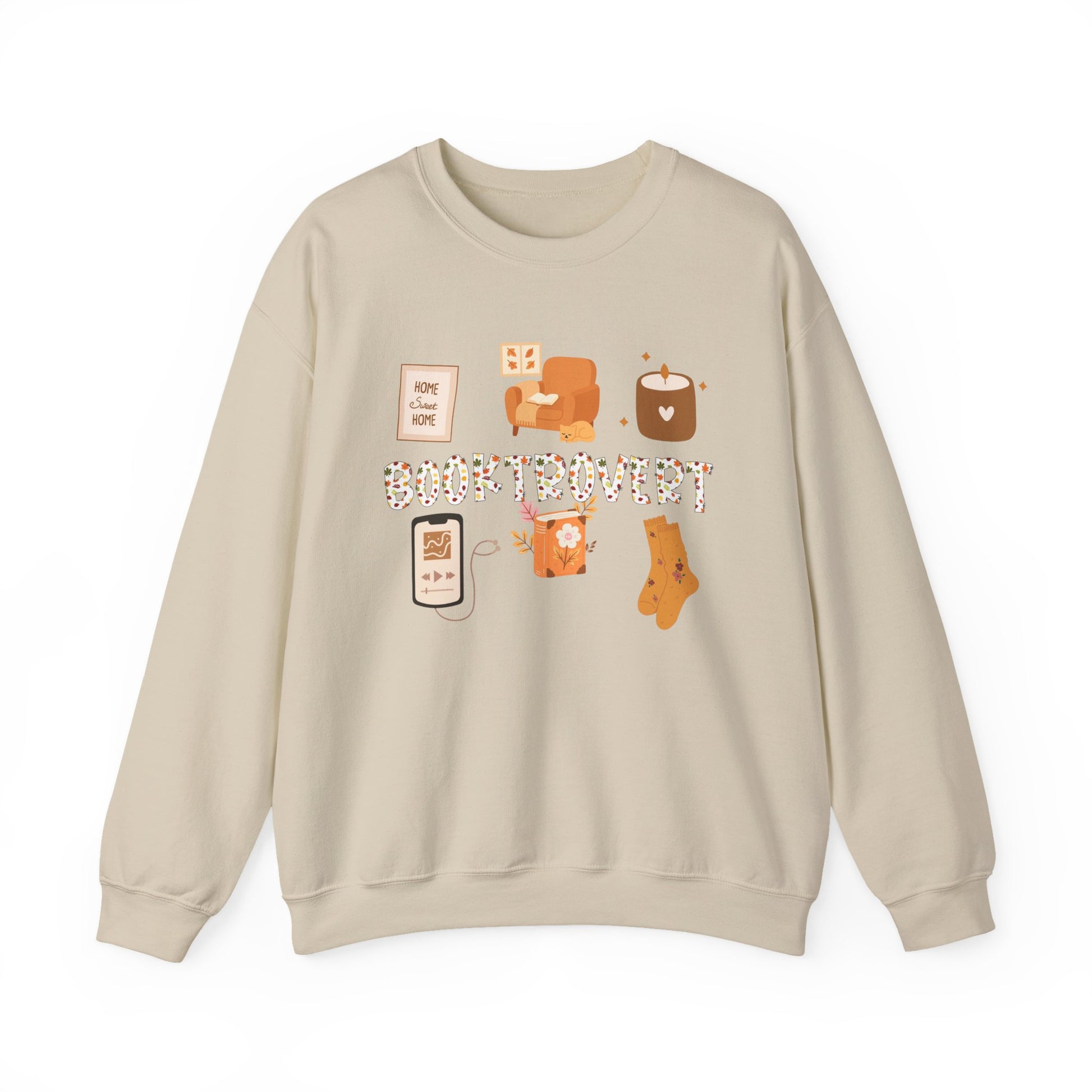 Cozy Booktrovert-Themed Crewneck Sweatshirt - Perfect for Home, Gifts, Birthdays, or Chill Days, Cute & Comfy!