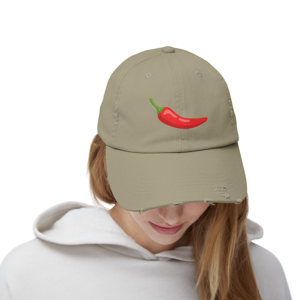 Red Chili Pepper 'Spicy Book' Distressed Cap