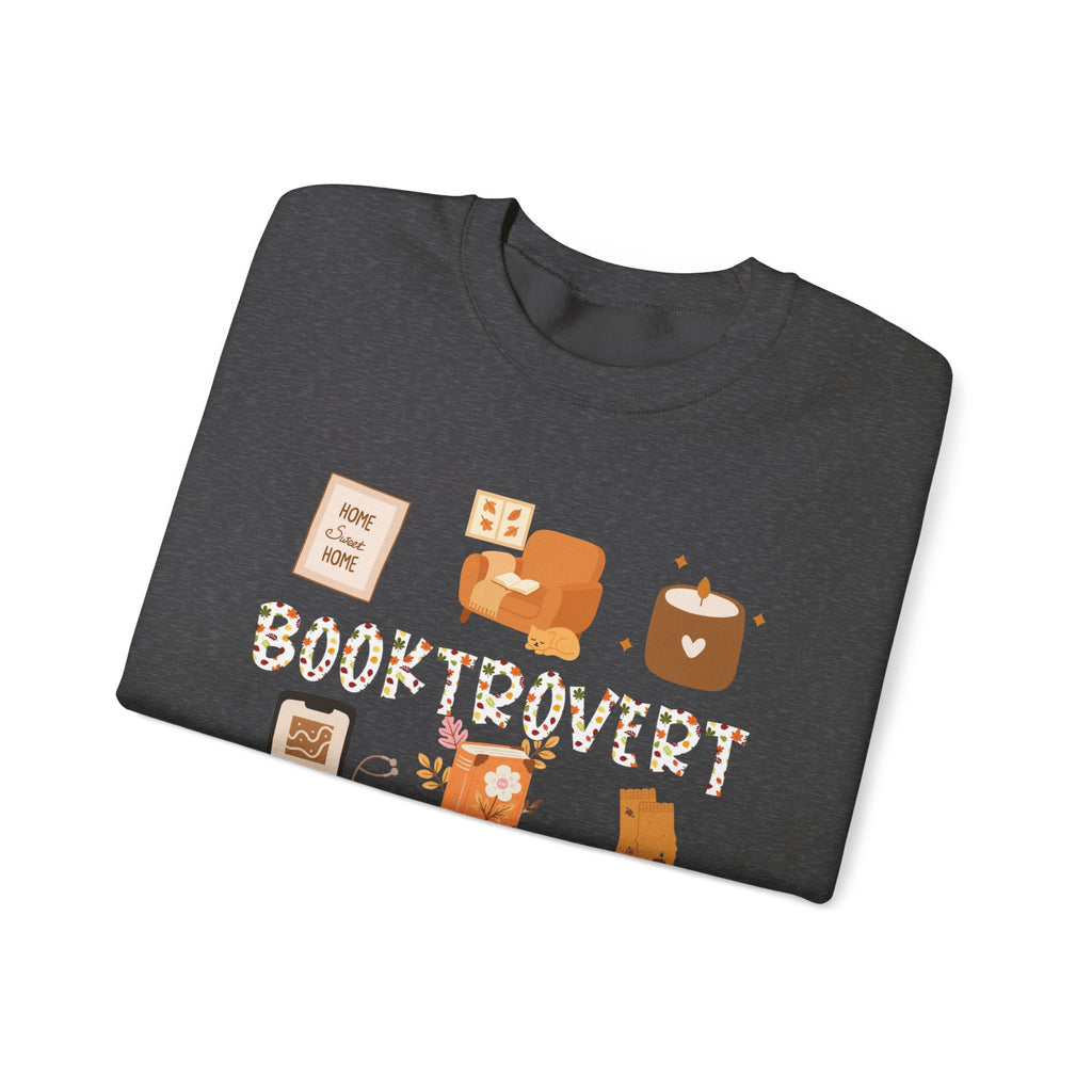 Cozy Booktrovert-Themed Crewneck Sweatshirt - Perfect for Home, Gifts, Birthdays, or Chill Days, Cute & Comfy!