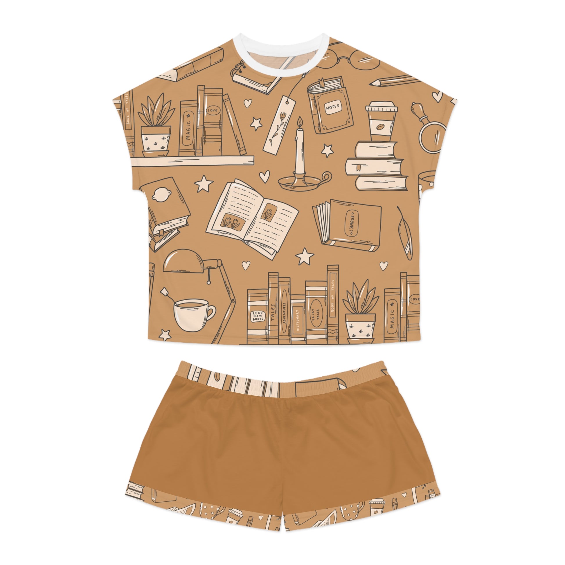 Women's Bookshelf Pajama Short Set
