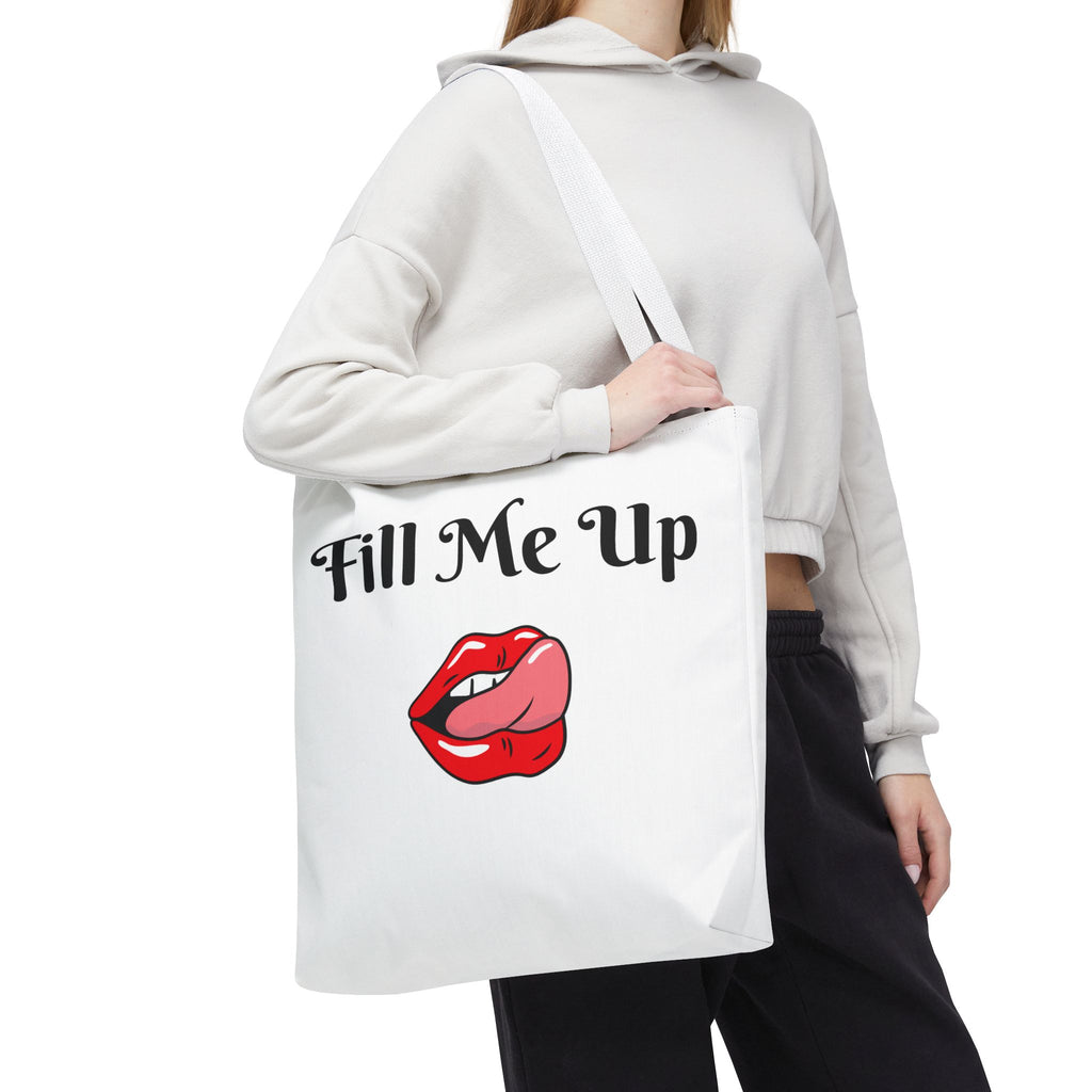 Whimsical Tote Bag Fill Me Up, Books Lover Gift, Cute Canvas Tote