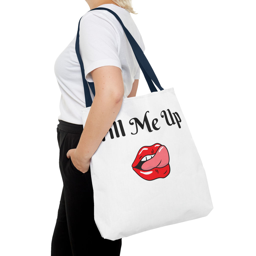 Whimsical Tote Bag Fill Me Up, Books Lover Gift, Cute Canvas Tote