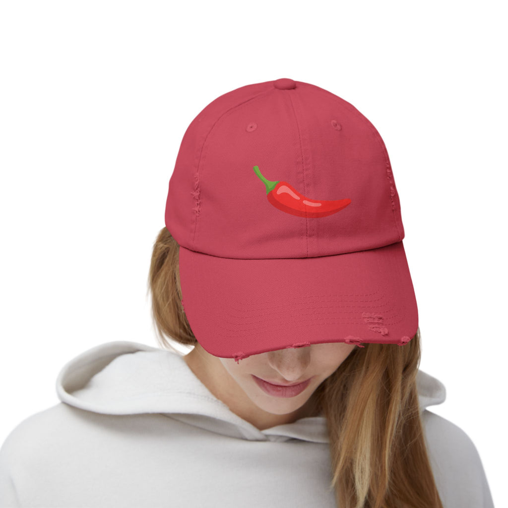 Red Chili Pepper 'Spicy Book' Distressed Cap
