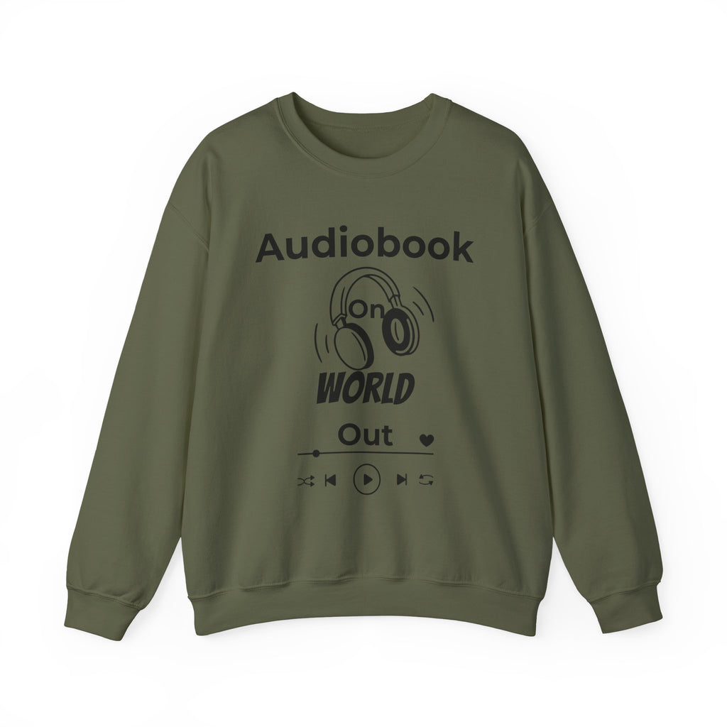 Audiobook Lover's Crewneck Sweatshirt, Cozy Gift for Bookworms, Relaxing Hoodie for Readers, Perfect for Holidays, Unisex Literary Apparel