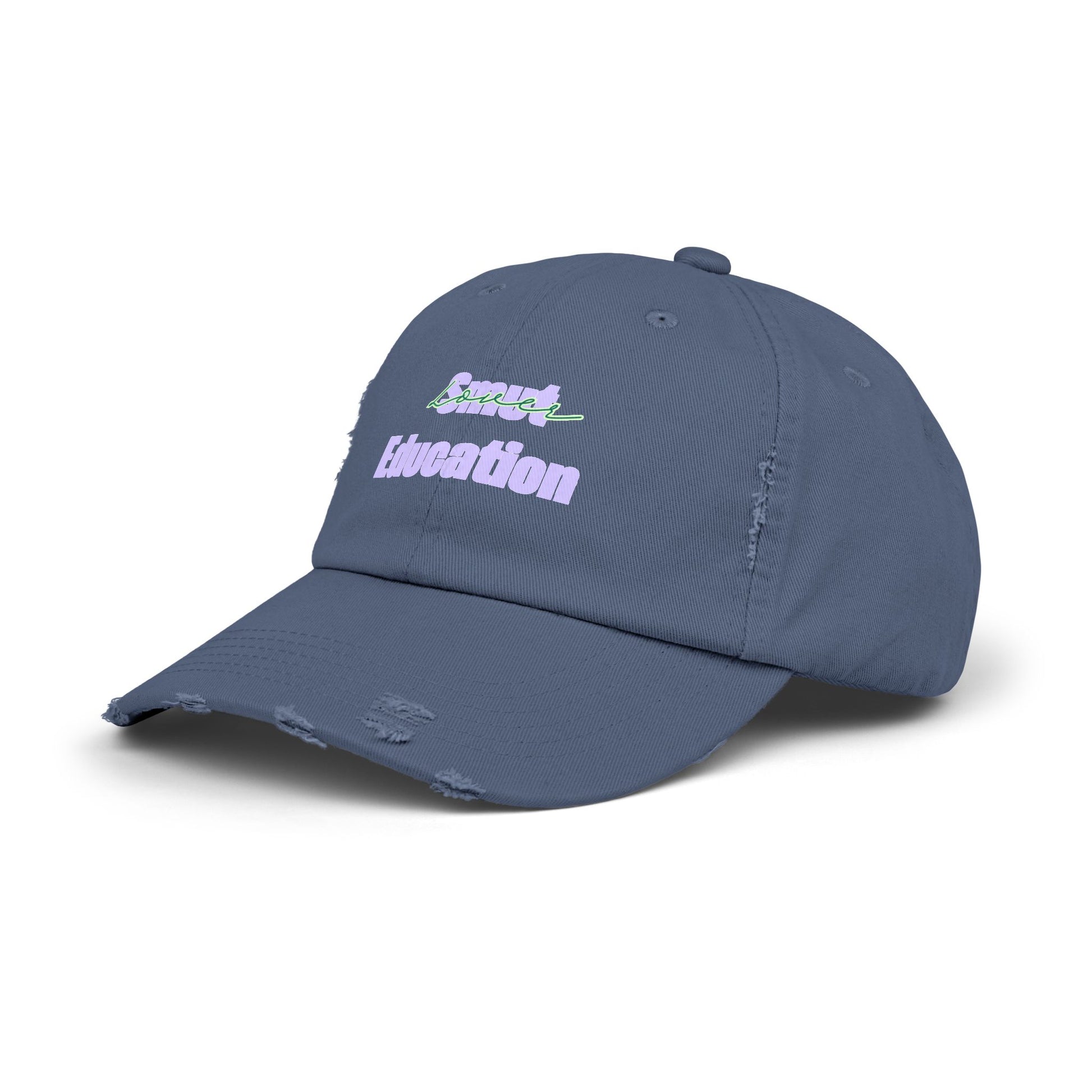 Pastel 'Smut Education Lover' Distressed Cap — Vintage Style Baseball Hat