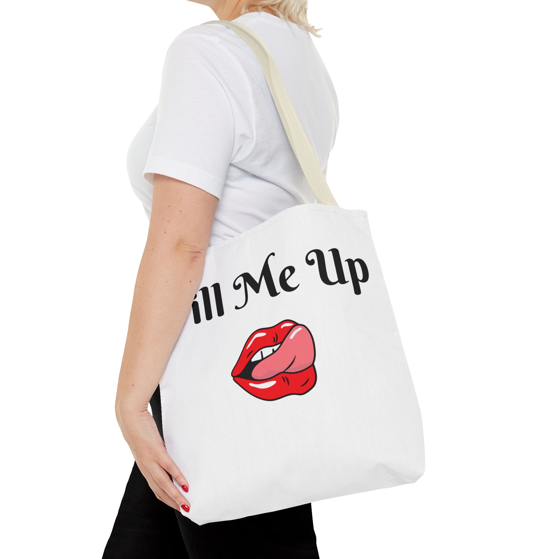 Whimsical Tote Bag Fill Me Up, Books Lover Gift, Cute Canvas Tote