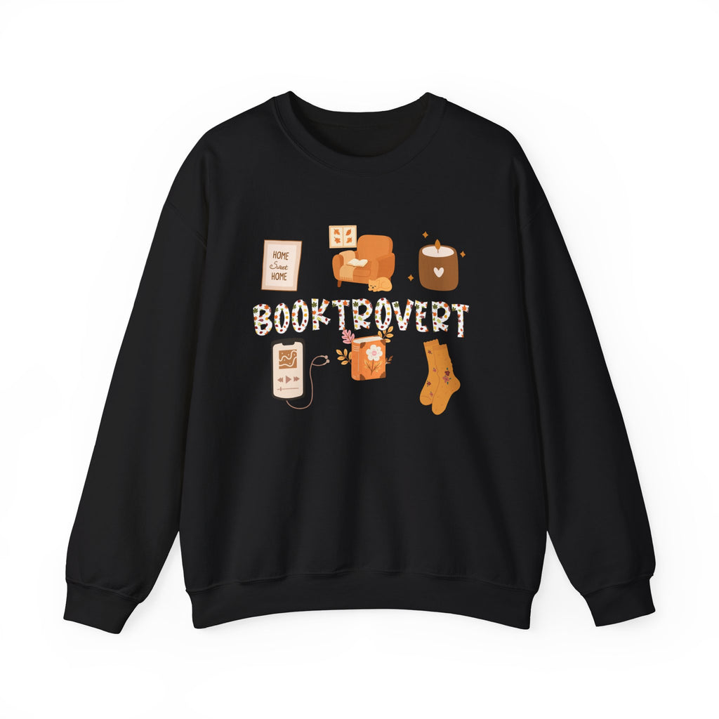 Cozy Booktrovert-Themed Crewneck Sweatshirt - Perfect for Home, Gifts, Birthdays, or Chill Days, Cute & Comfy!