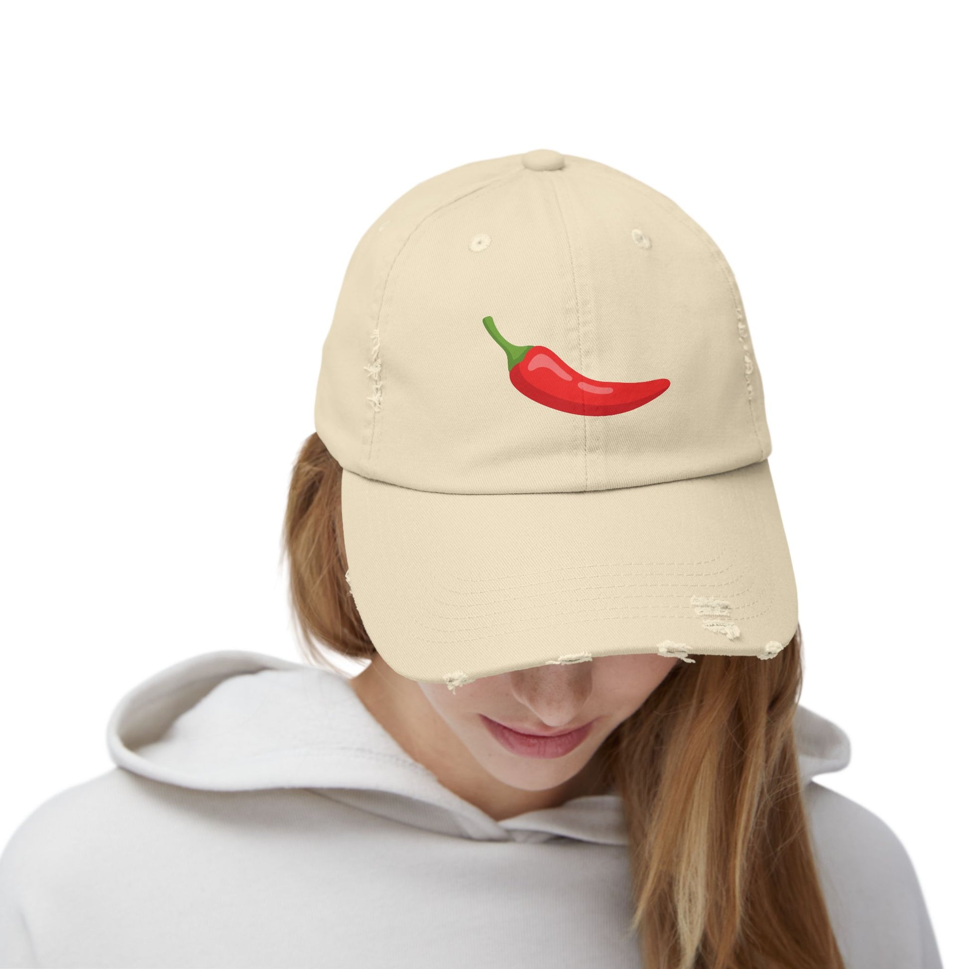 Red Chili Pepper 'Spicy Book' Distressed Cap