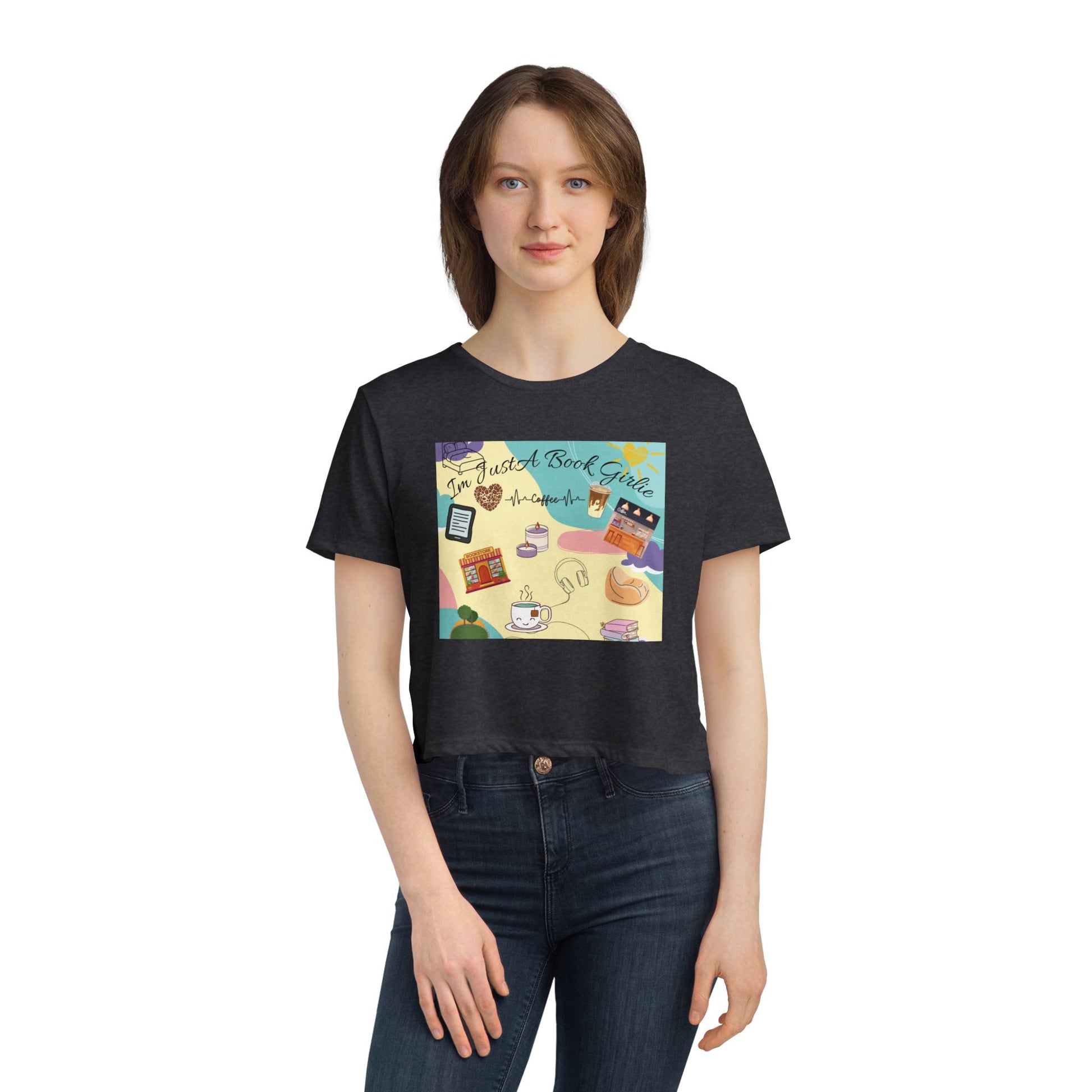 Flowy Cropped Tee Book Girlie Shirt