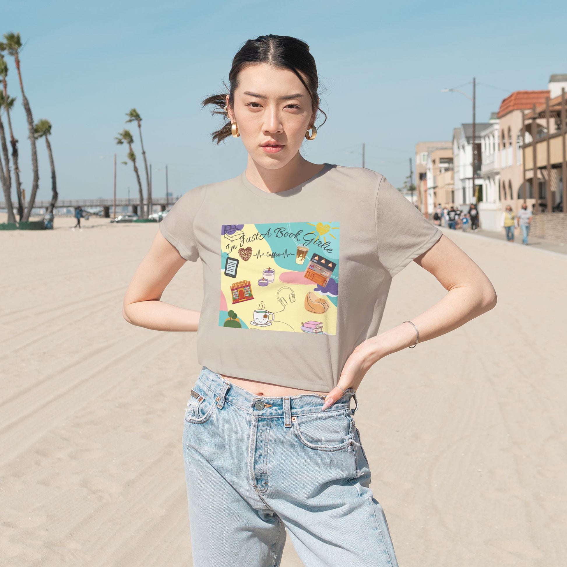 Flowy Cropped Tee Book Girlie Shirt