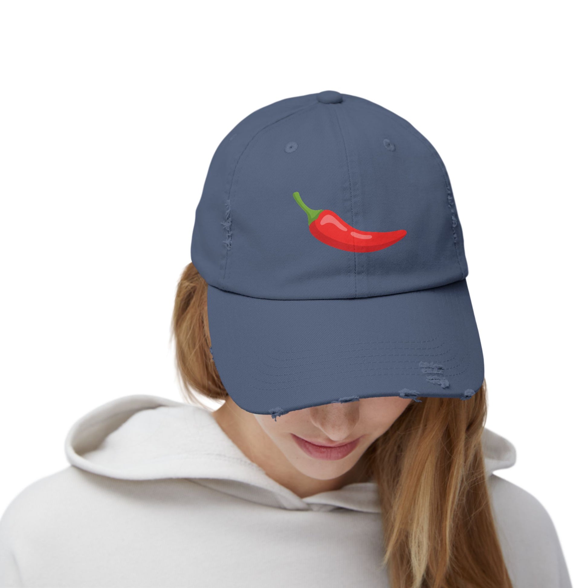 Red Chili Pepper 'Spicy Book' Distressed Cap