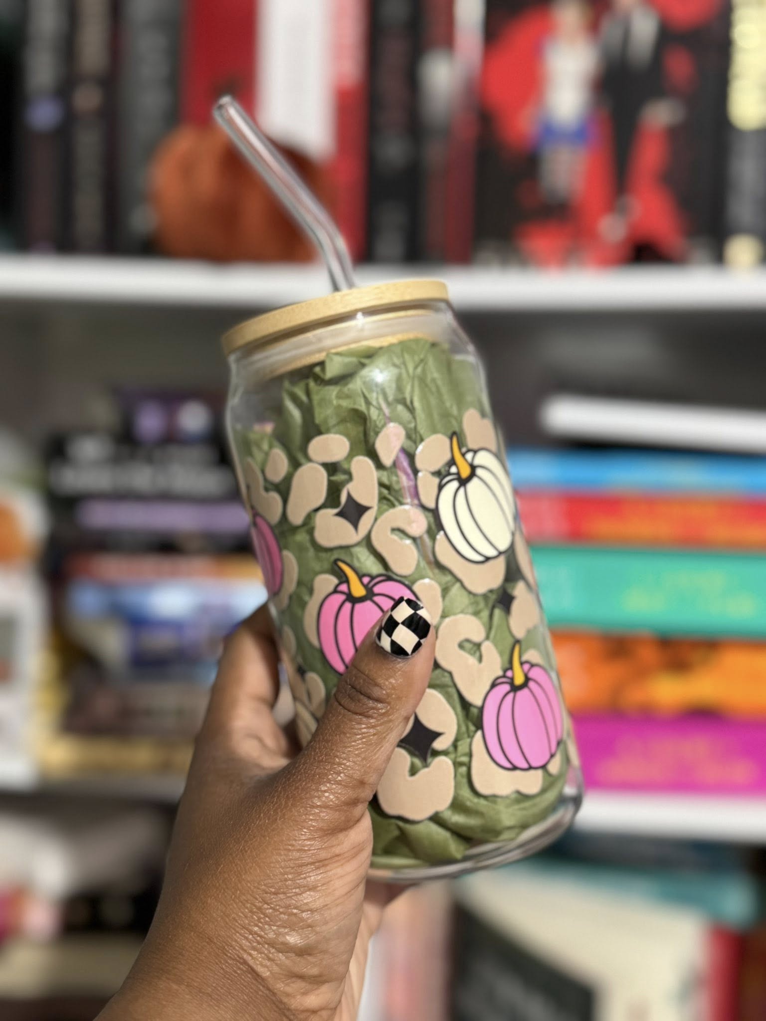 Nude Leopard Pink & Nude Pumpkin Stuffed Tumbler